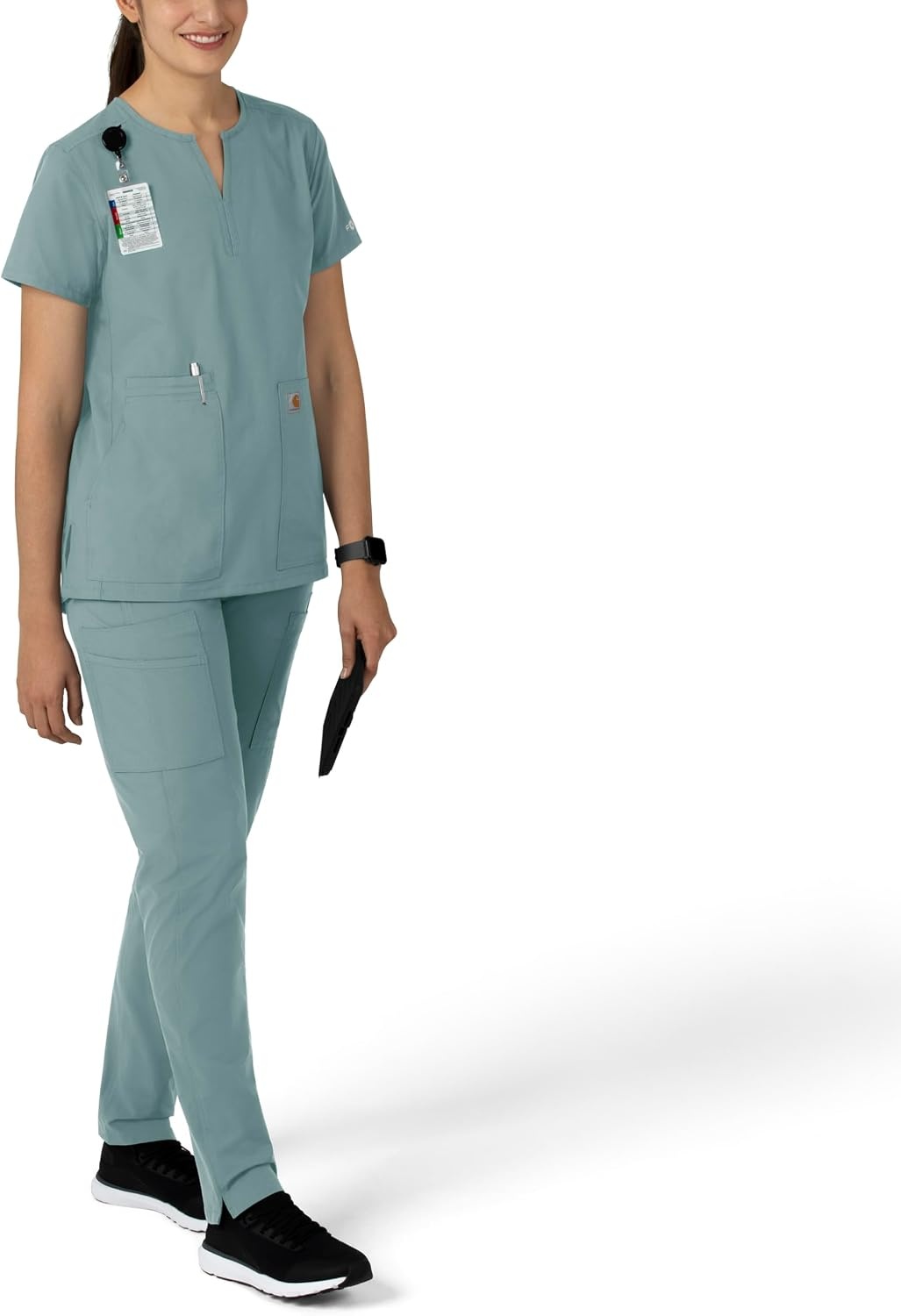 image:imageCarhartt Scrubs C12213 Womens Force Modern Fit Notch Neck Tunic TopSummer Blue
