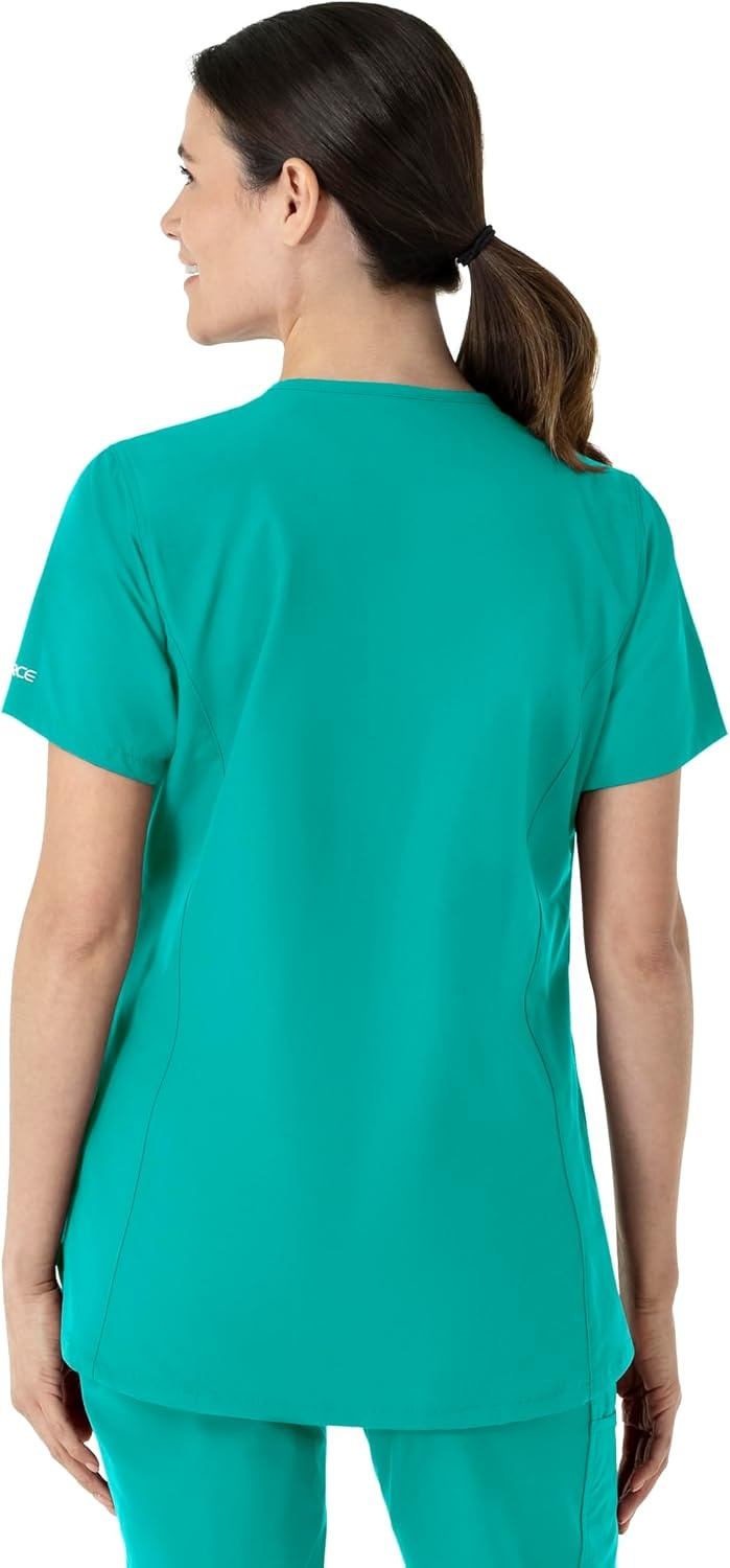 image:imageCarhartt Scrubs C12213 Womens Force Modern Fit Notch Neck Tunic TopTeal Blue