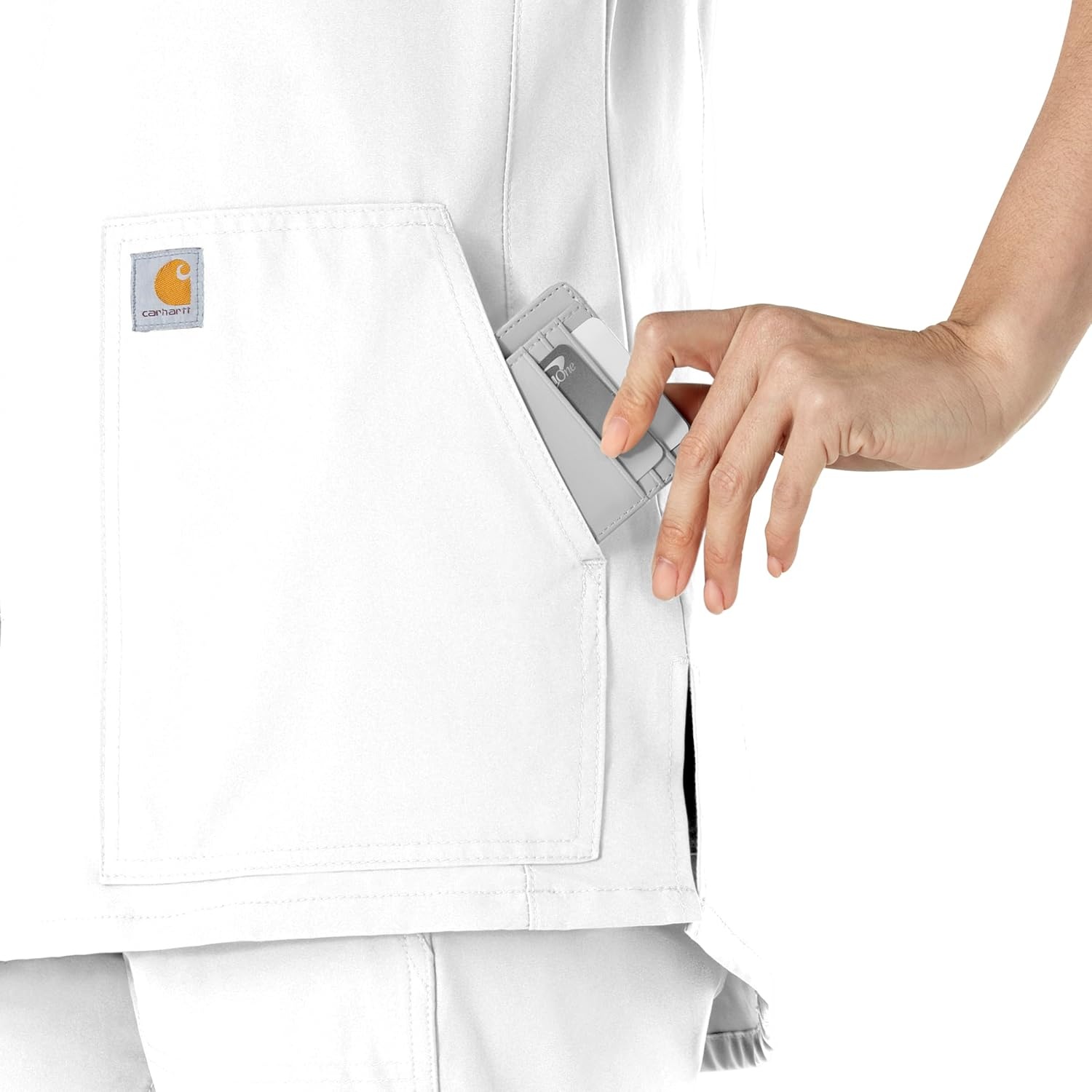 image:imageCarhartt Scrubs C12213 Womens Force Modern Fit Notch Neck Tunic TopWhite