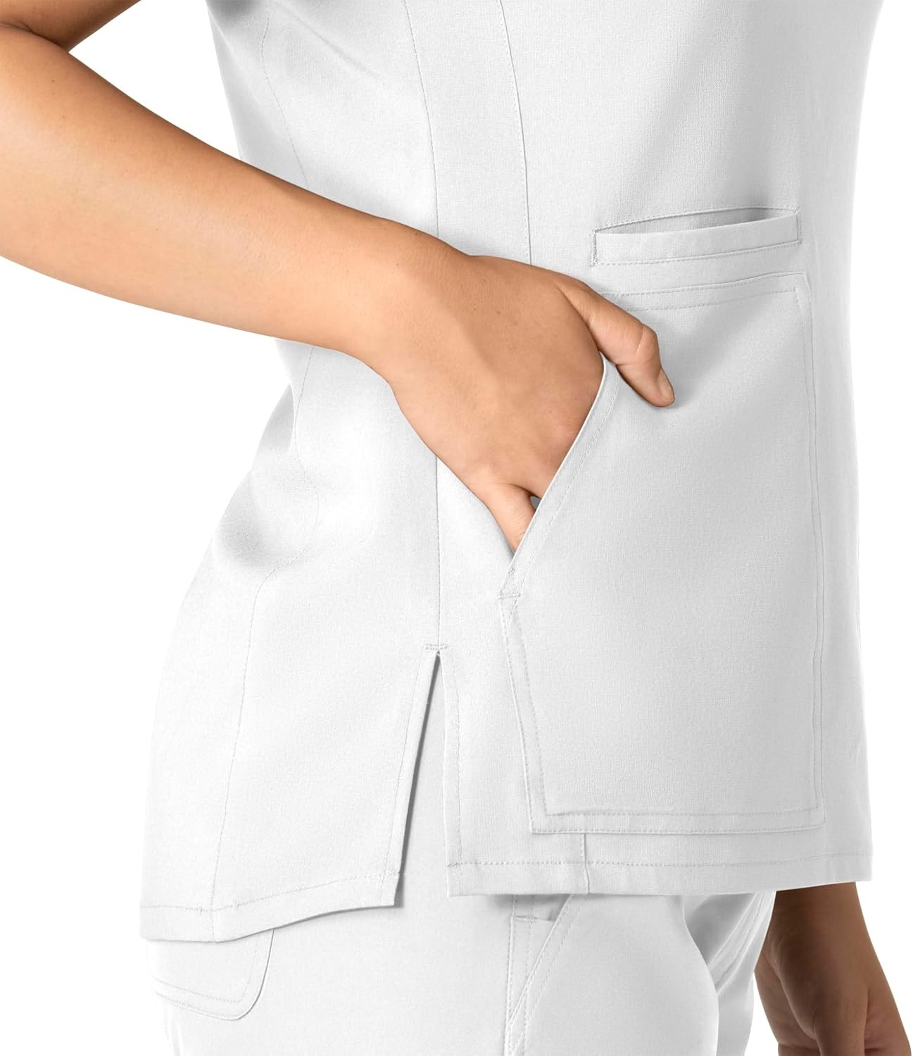image:imageCarhartt Scrubs C12213 Womens Force Modern Fit Notch Neck Tunic TopWhite
