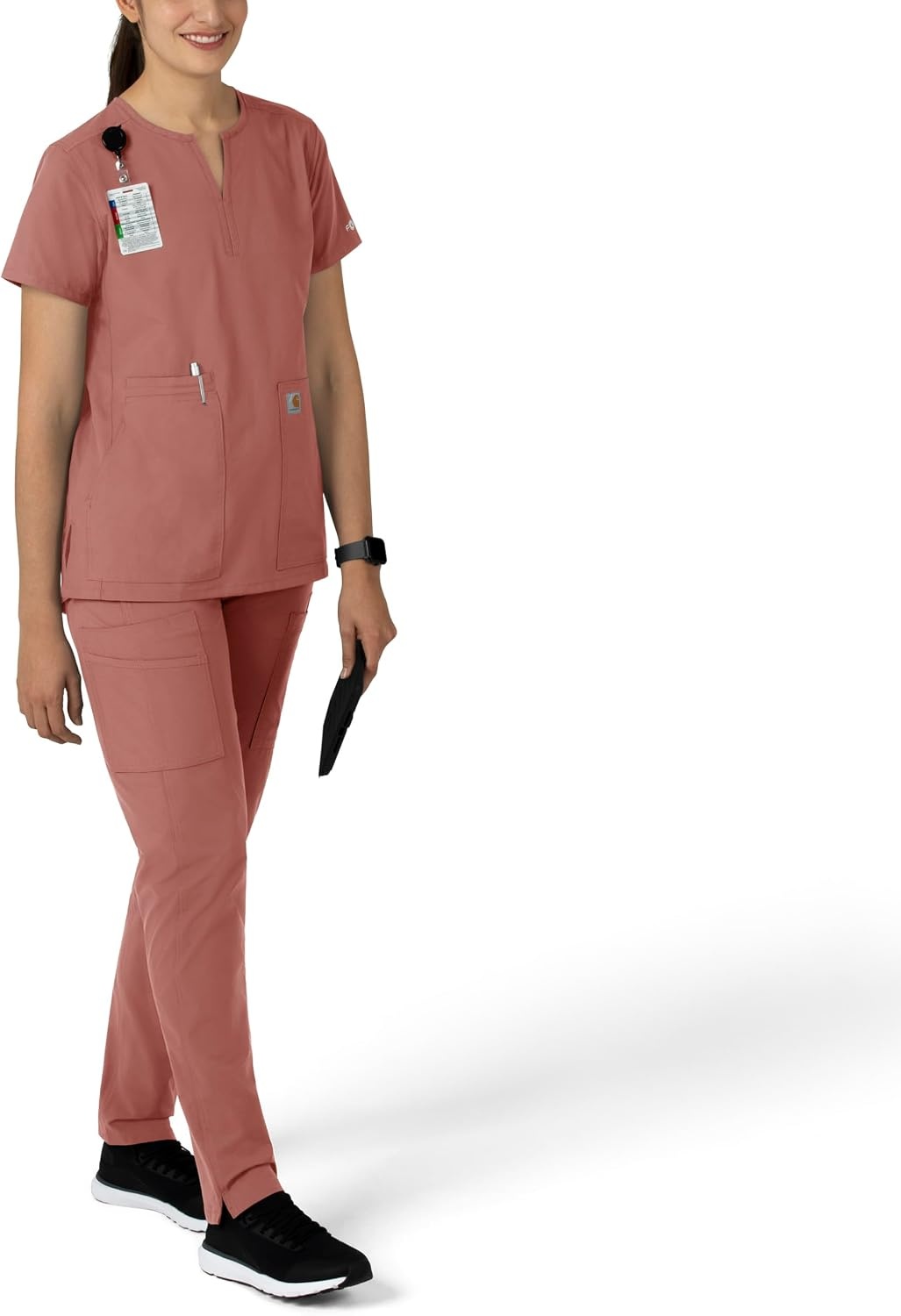 image:imageCarhartt Scrubs C12213 Womens Force Modern Fit Notch Neck Tunic TopWildrose
