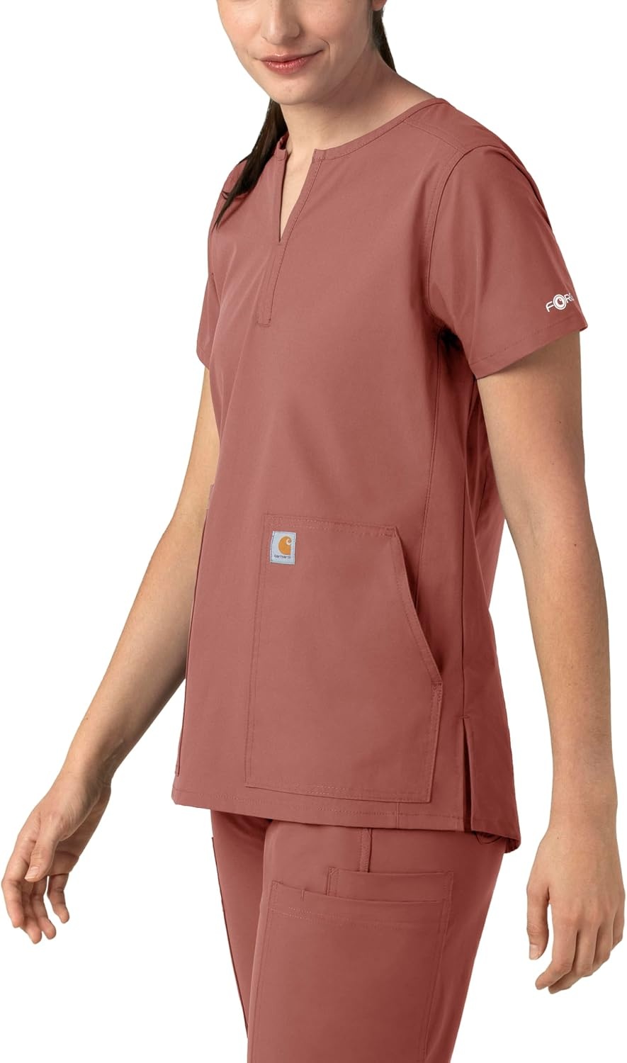 image:imageCarhartt Scrubs C12213 Womens Force Modern Fit Notch Neck Tunic TopWildrose