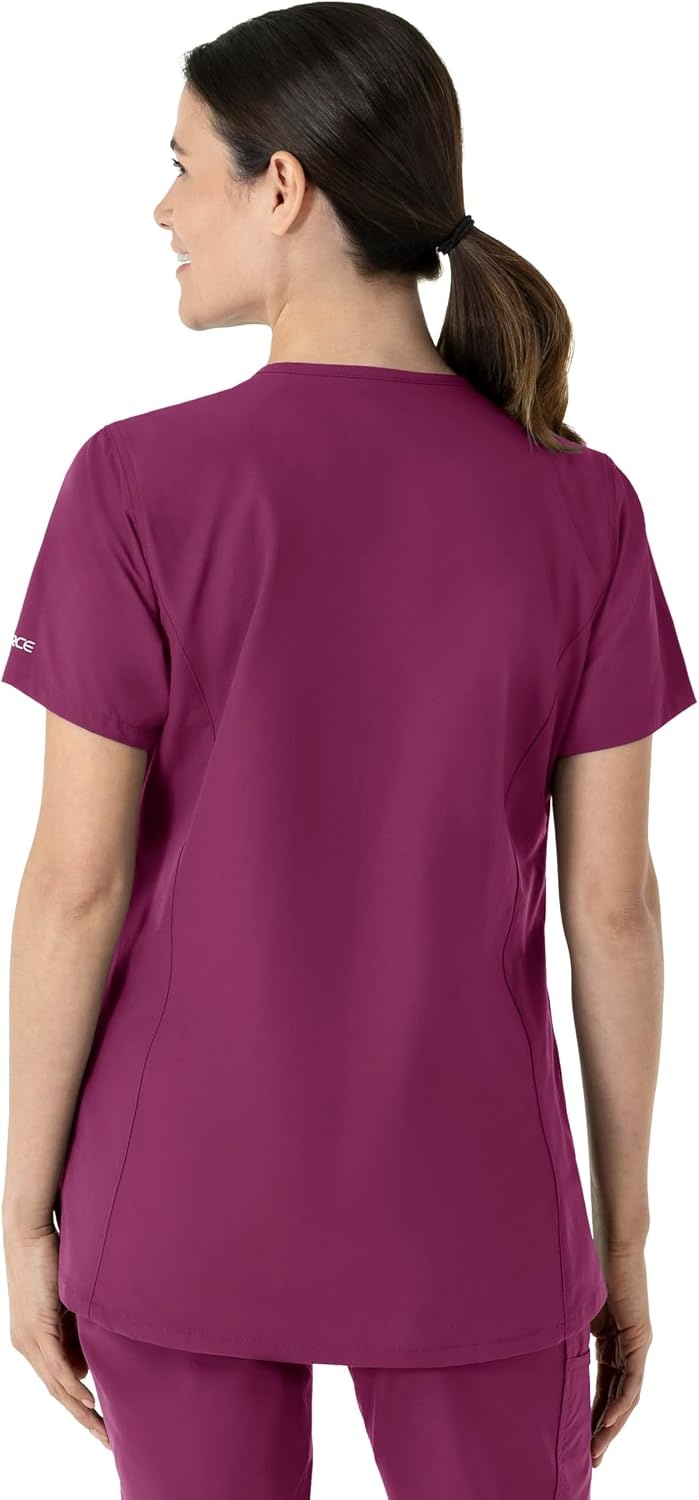 image:imageCarhartt Scrubs C12213 Womens Force Modern Fit Notch Neck Tunic TopWine