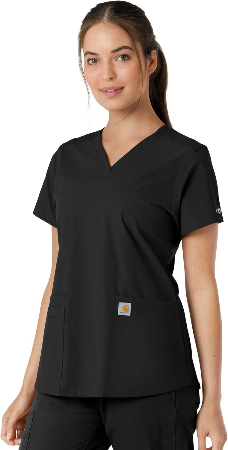 image:imageCarhartt Scrubs C12313 Womens Force Essentials Modern Fit VNeck TopBlack