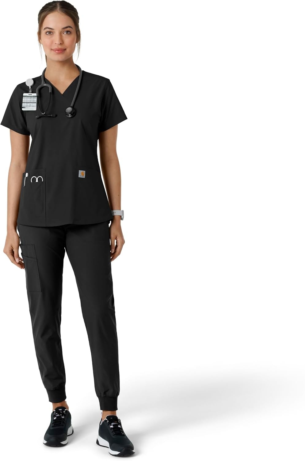 image:imageCarhartt Scrubs C12313 Womens Force Essentials Modern Fit VNeck TopBlack