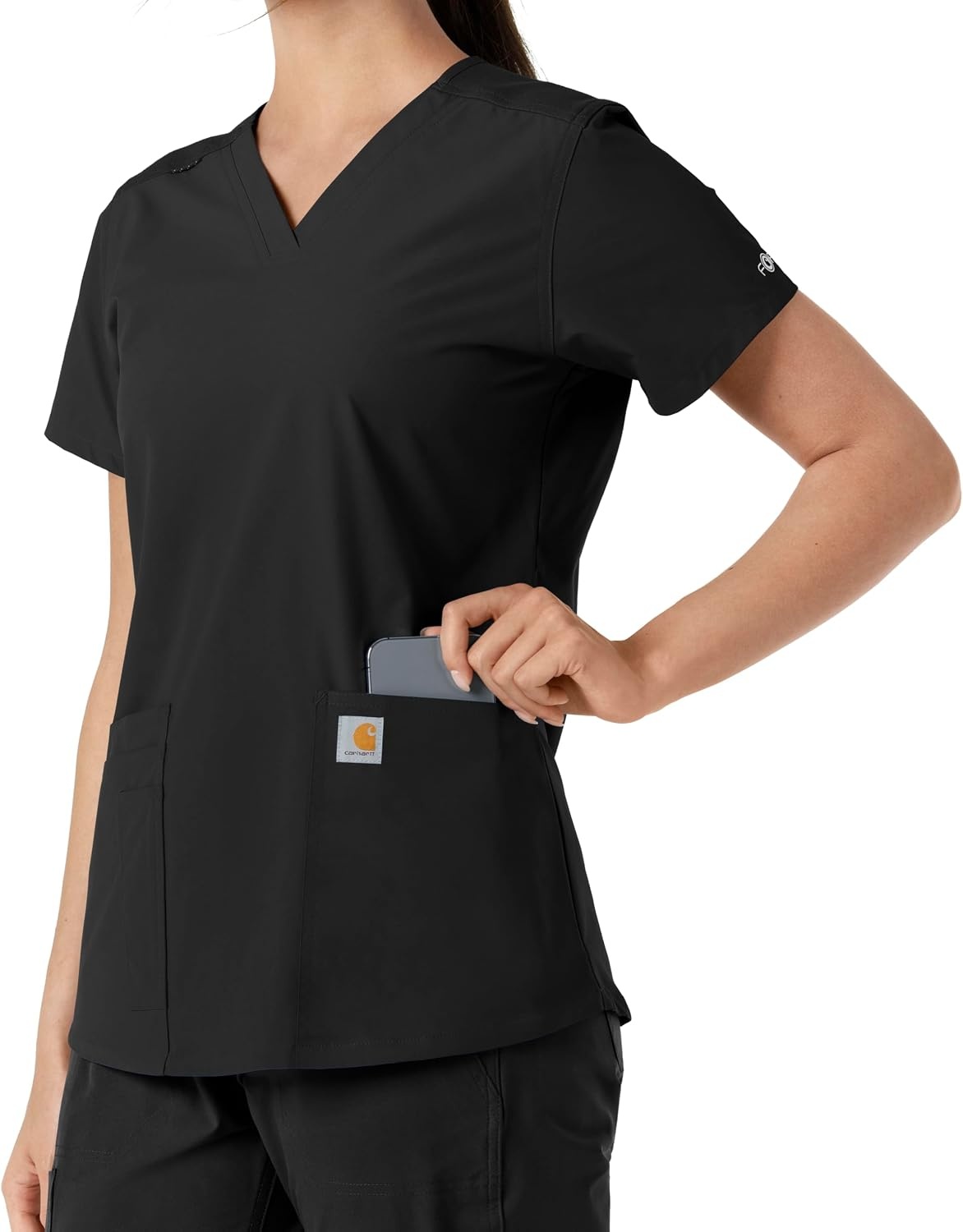 image:imageCarhartt Scrubs C12313 Womens Force Essentials Modern Fit VNeck TopBlack
