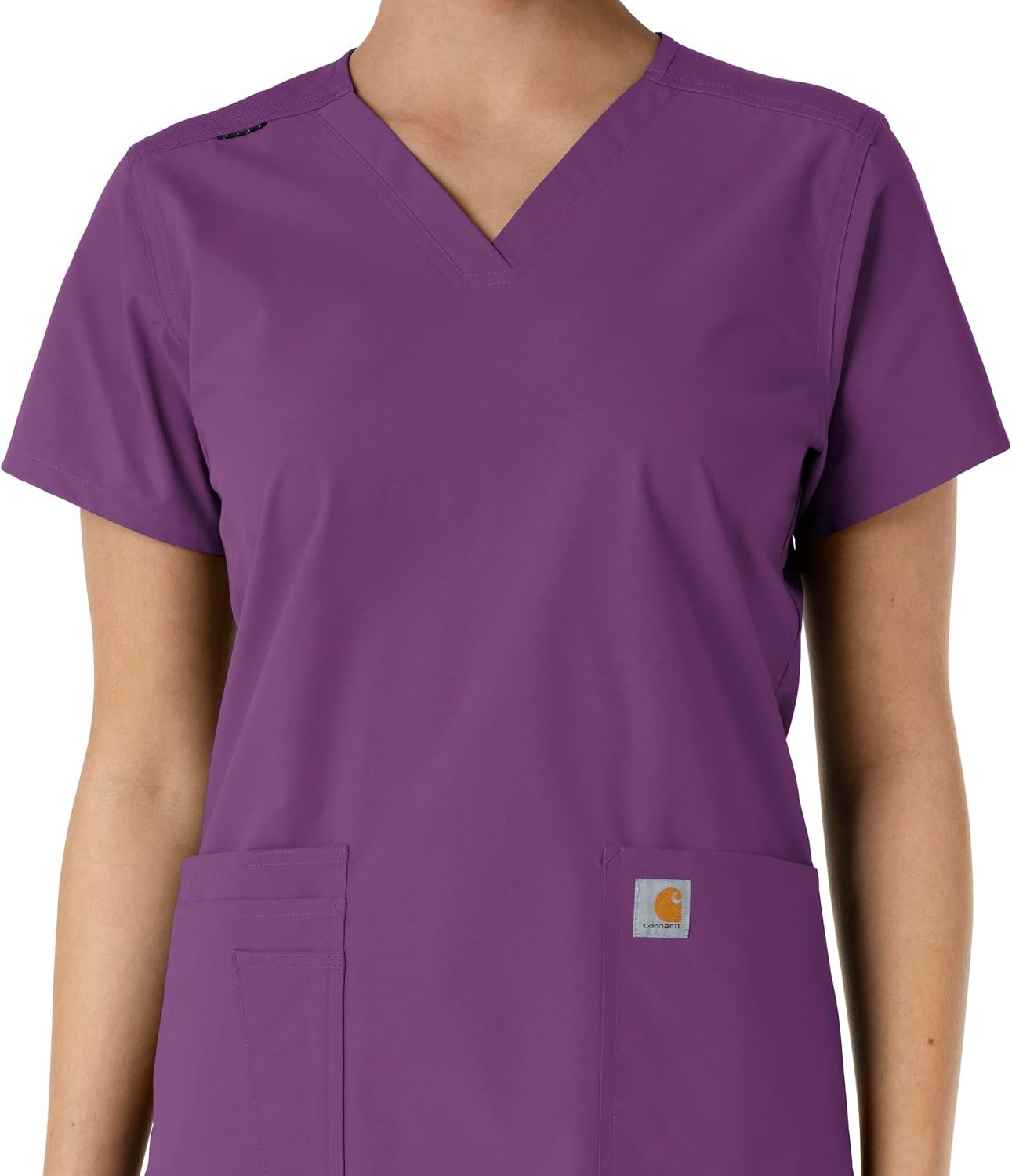 image:imageCarhartt Scrubs C12313 Womens Force Essentials Modern Fit VNeck TopEggplant