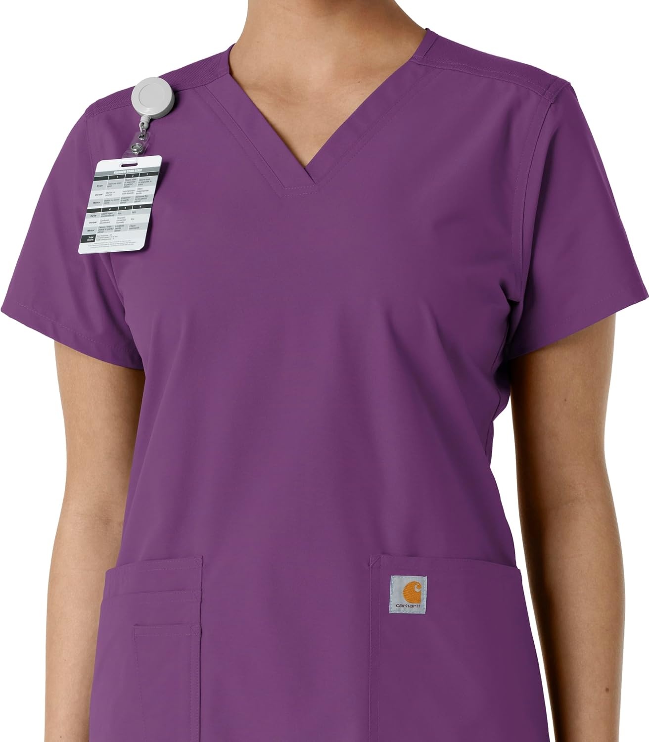 image:imageCarhartt Scrubs C12313 Womens Force Essentials Modern Fit VNeck TopEggplant