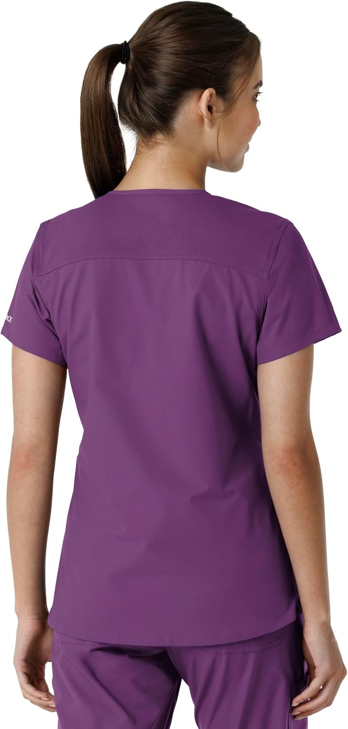 image:imageCarhartt Scrubs C12313 Womens Force Essentials Modern Fit VNeck TopEggplant
