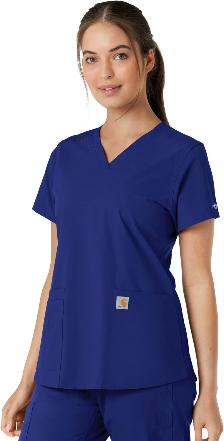image:imageCarhartt Scrubs C12313 Womens Force Essentials Modern Fit VNeck TopGalaxy Blue