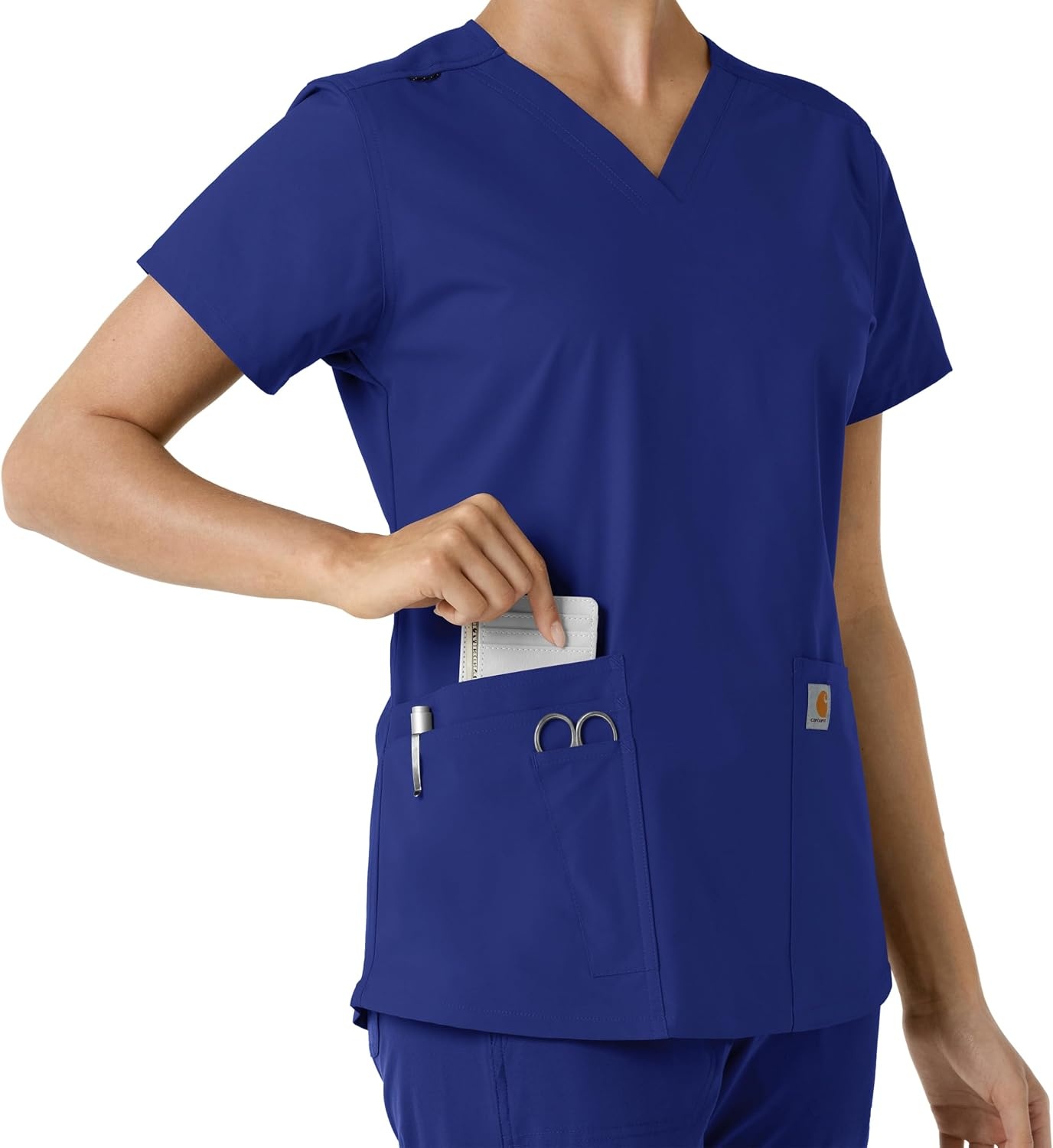image:imageCarhartt Scrubs C12313 Womens Force Essentials Modern Fit VNeck TopGalaxy Blue
