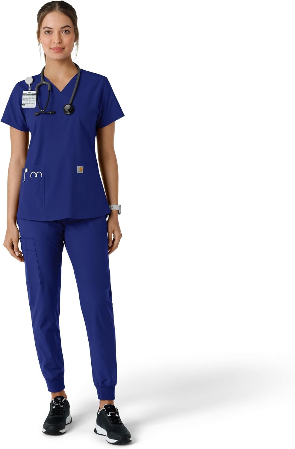 image:imageCarhartt Scrubs C12313 Womens Force Essentials Modern Fit VNeck TopGalaxy Blue