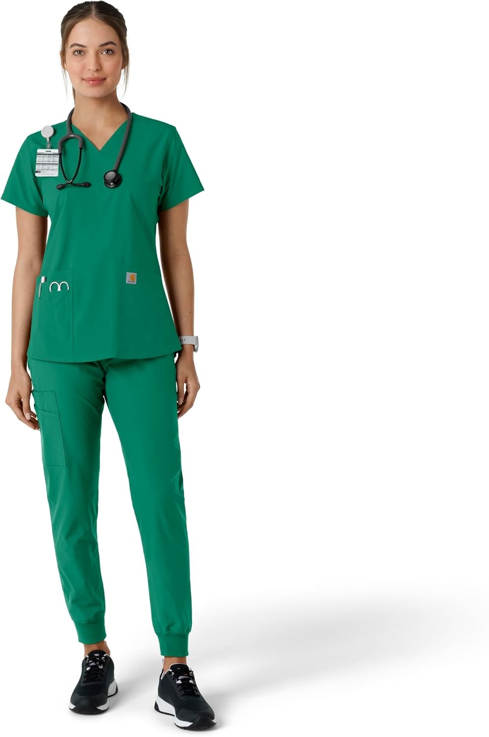 image:imageCarhartt Scrubs C12313 Womens Force Essentials Modern Fit VNeck TopHunter