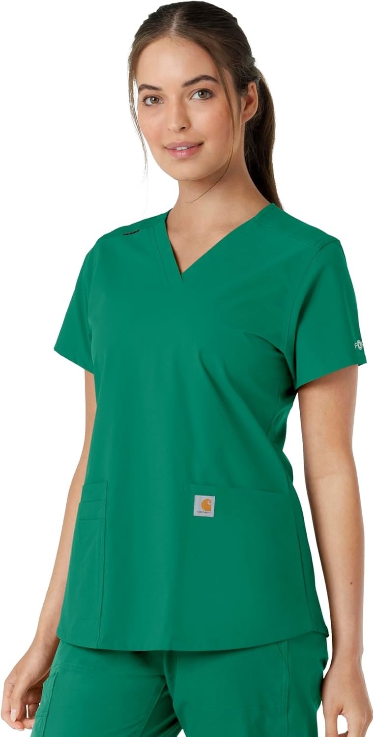 image:imageCarhartt Scrubs C12313 Womens Force Essentials Modern Fit VNeck TopHunter