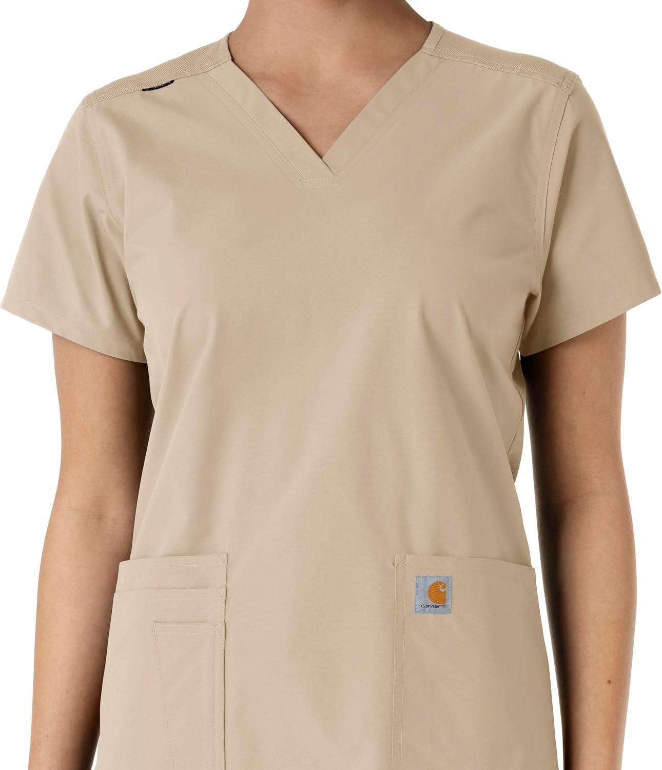 image:imageCarhartt Scrubs C12313 Womens Force Essentials Modern Fit VNeck TopKhaki