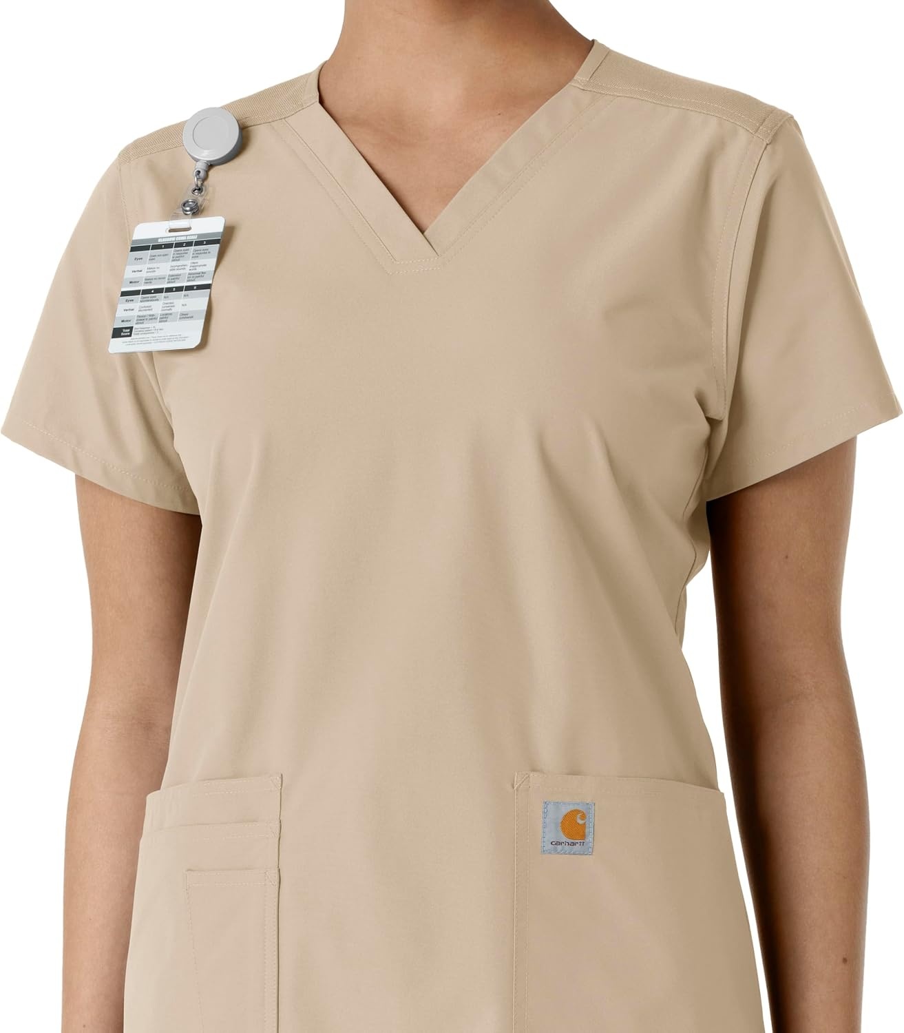 image:imageCarhartt Scrubs C12313 Womens Force Essentials Modern Fit VNeck TopKhaki