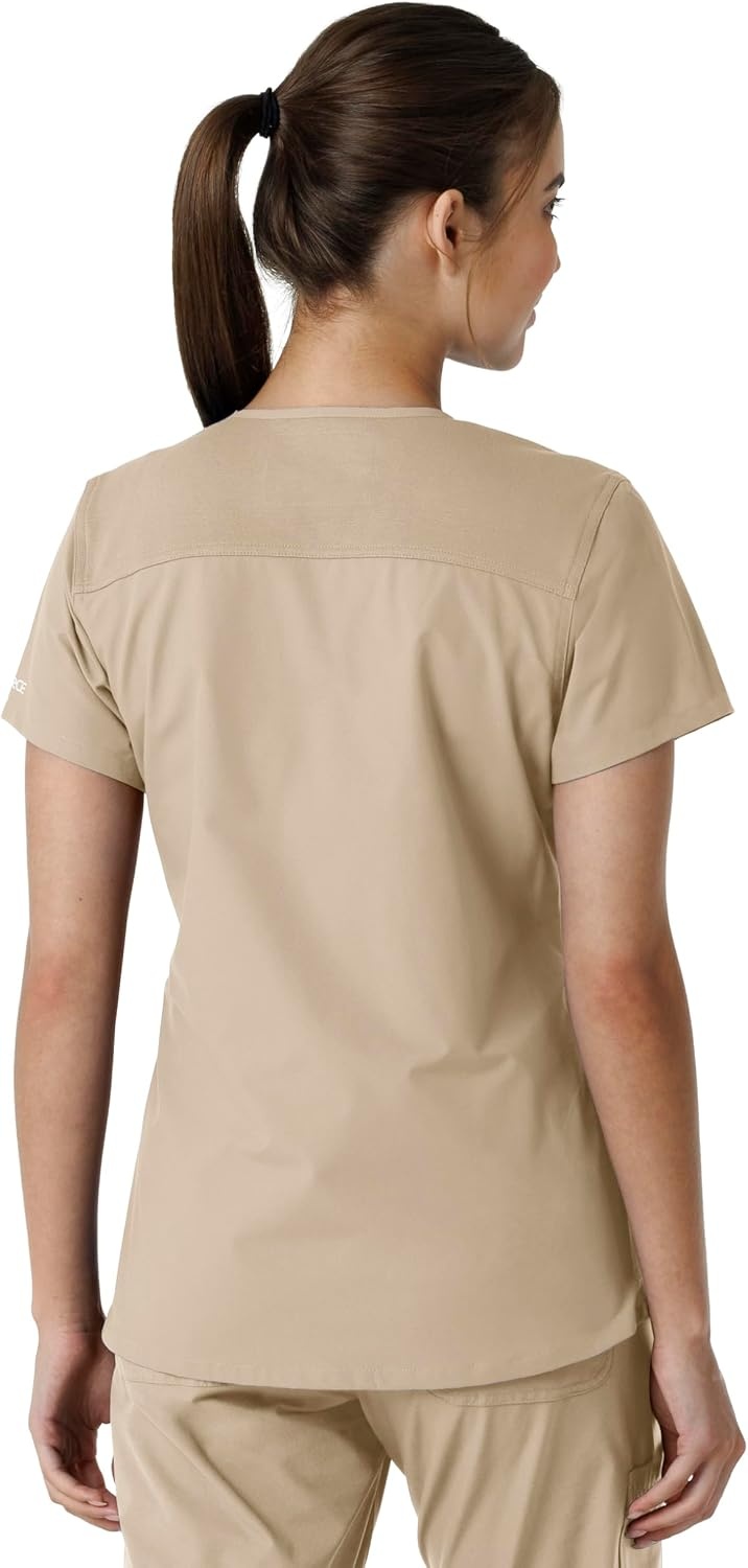 image:imageCarhartt Scrubs C12313 Womens Force Essentials Modern Fit VNeck TopKhaki