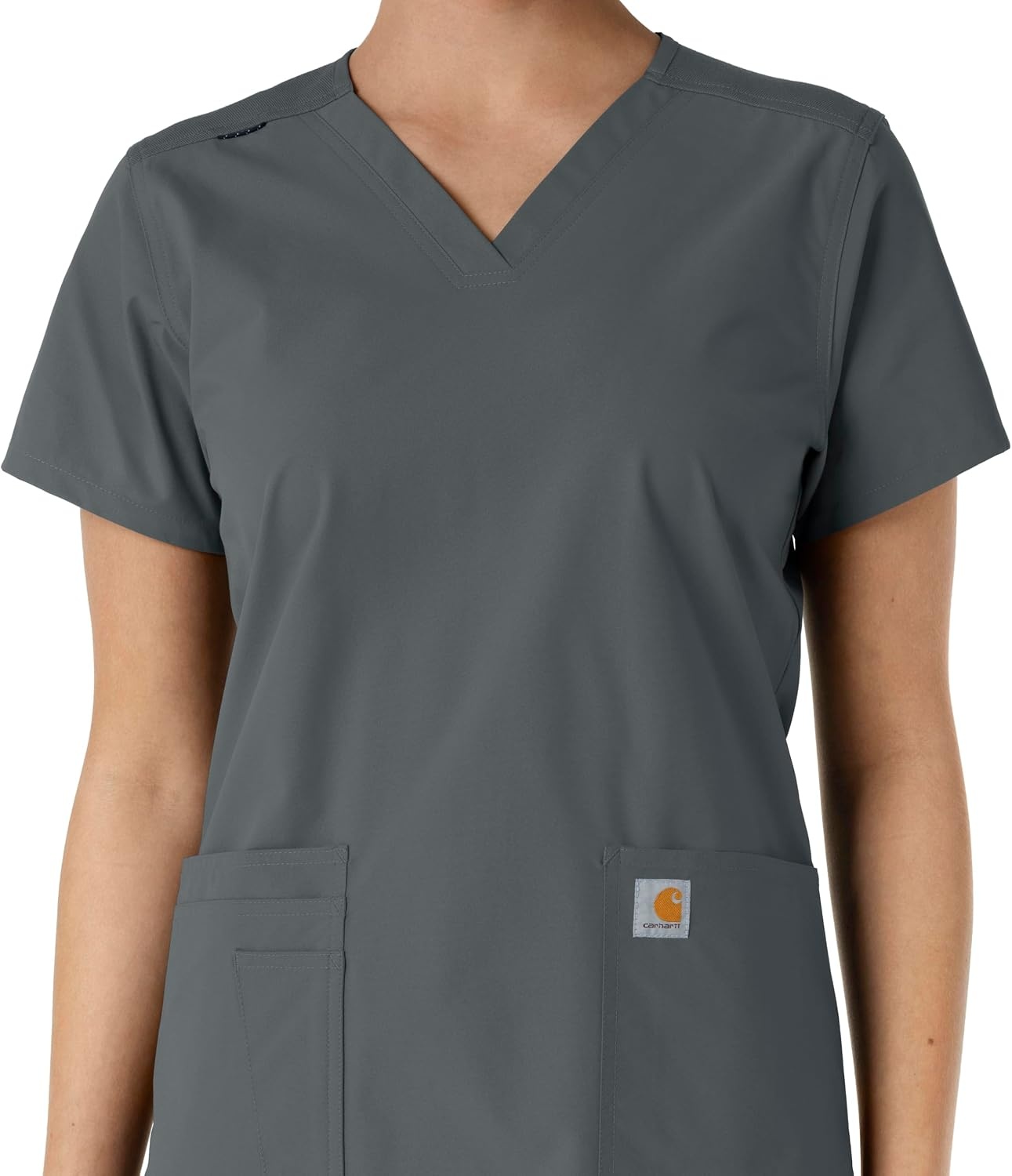 image:imageCarhartt Scrubs C12313 Womens Force Essentials Modern Fit VNeck TopPewter