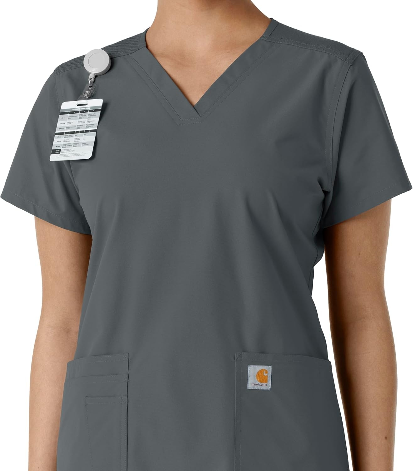 image:imageCarhartt Scrubs C12313 Womens Force Essentials Modern Fit VNeck TopPewter