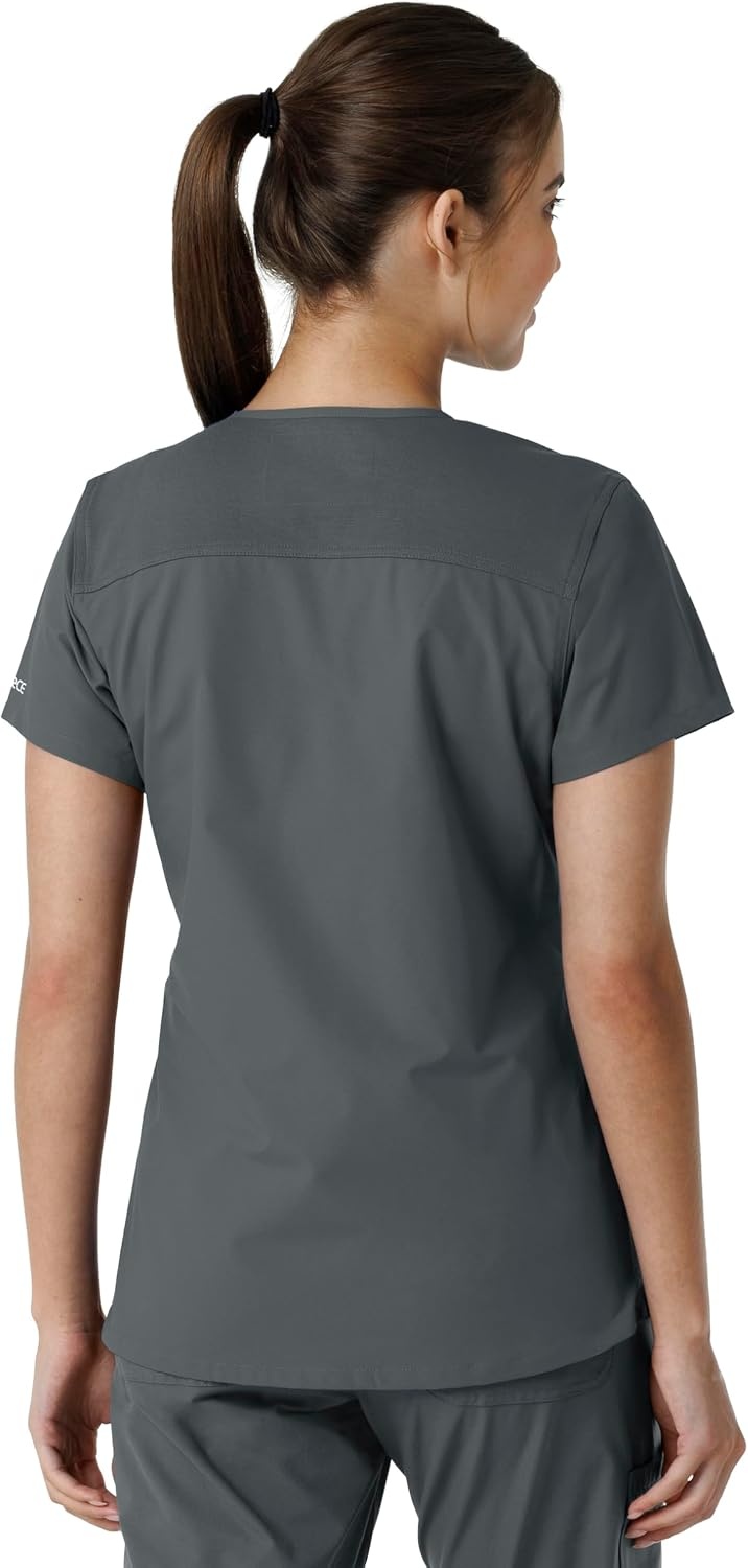 image:imageCarhartt Scrubs C12313 Womens Force Essentials Modern Fit VNeck TopPewter