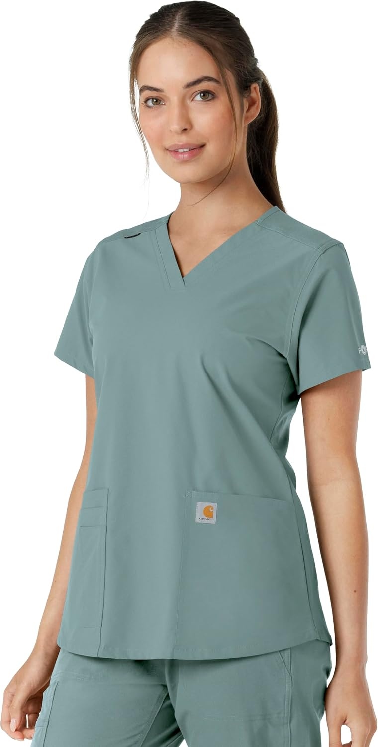 image:imageCarhartt Scrubs C12313 Womens Force Essentials Modern Fit VNeck TopSummer Blue