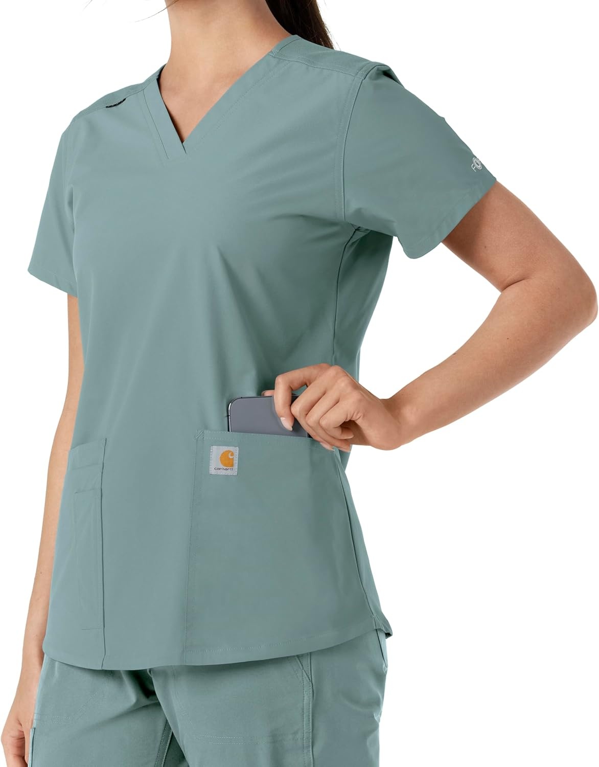 image:imageCarhartt Scrubs C12313 Womens Force Essentials Modern Fit VNeck TopSummer Blue