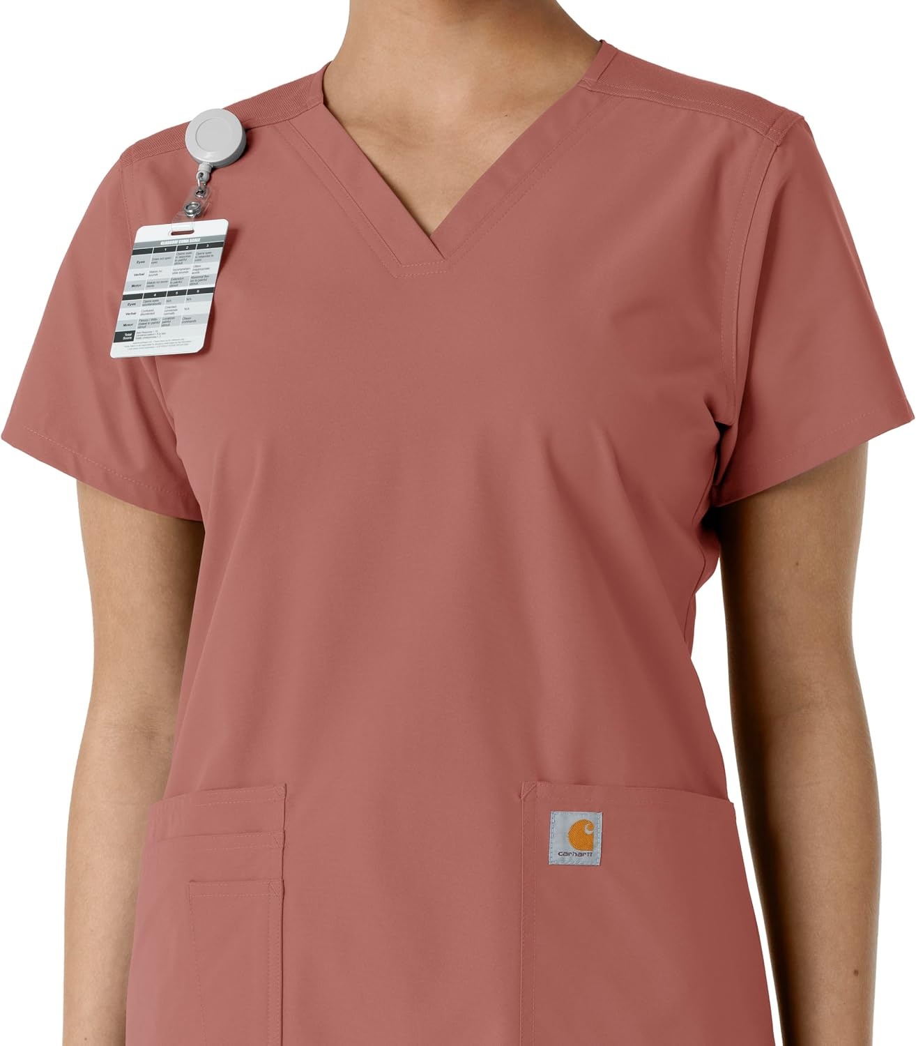 image:imageCarhartt Scrubs C12313 Womens Force Essentials Modern Fit VNeck TopWild Rose
