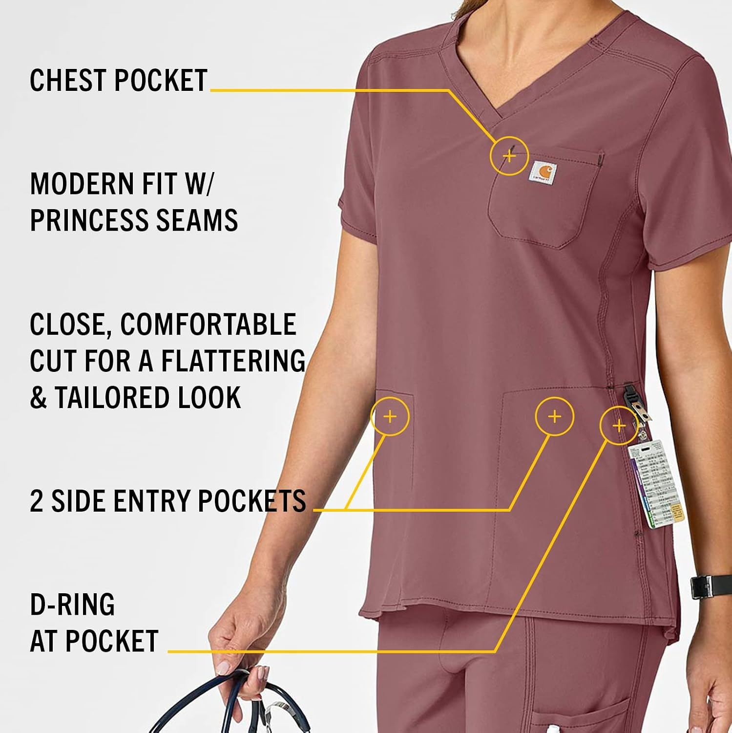 image:imageCarhartt Scrubs C12610 Womens Force CrossFlex Modern Fit Chest PockeAmethyst