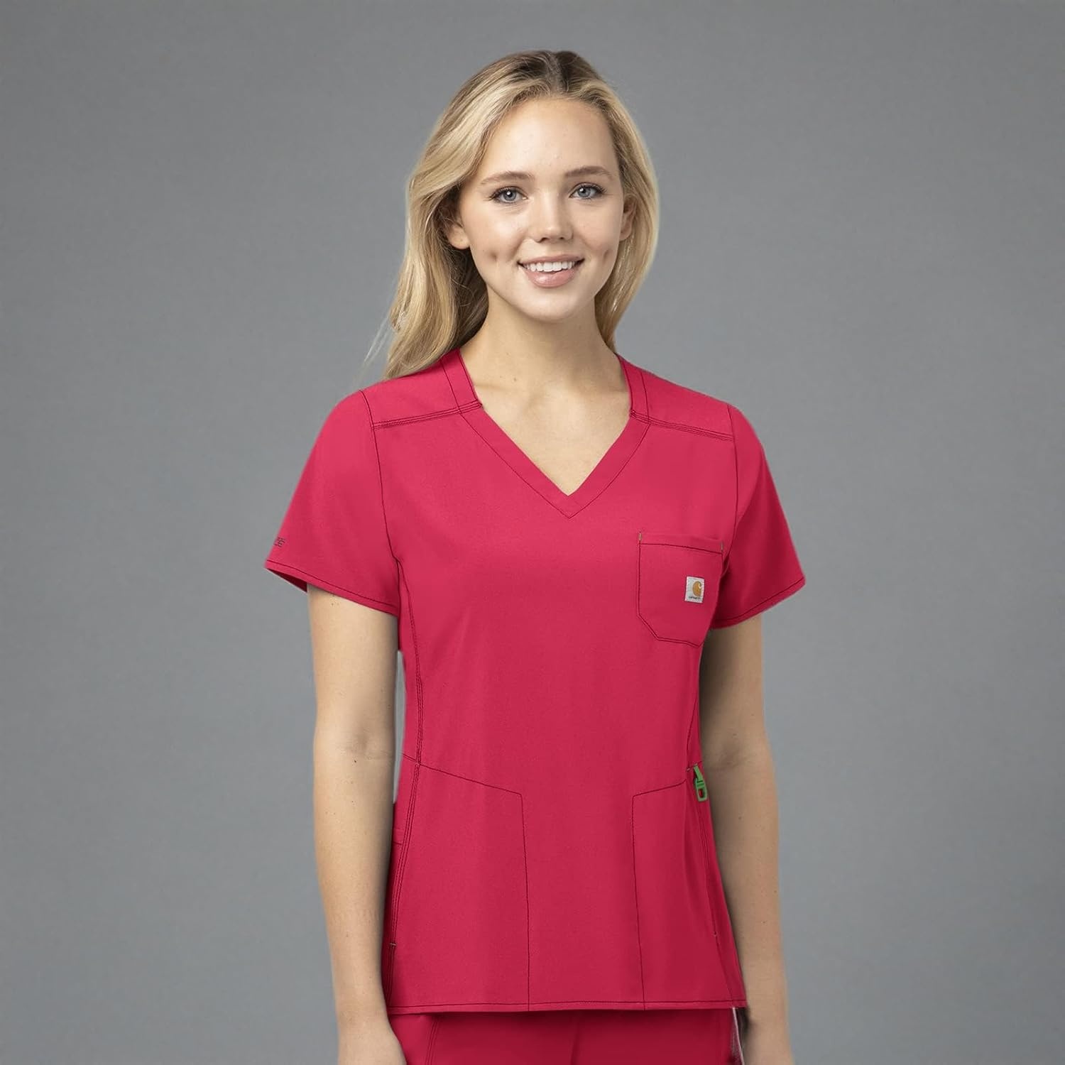 image:imageCarhartt Scrubs C12610 Womens Force CrossFlex Modern Fit Chest PockeAzalea