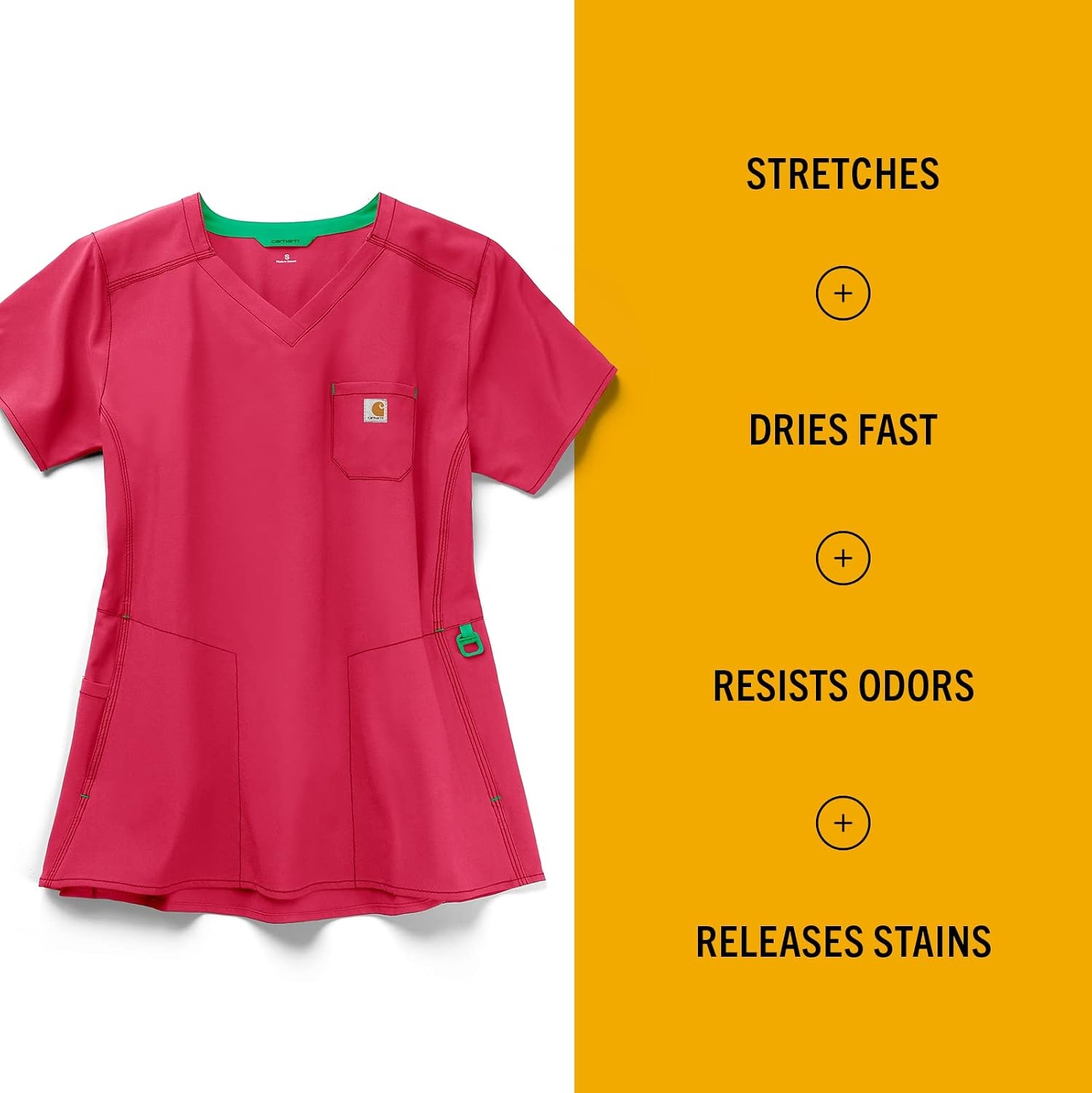 image:imageCarhartt Scrubs C12610 Womens Force CrossFlex Modern Fit Chest PockeAzalea