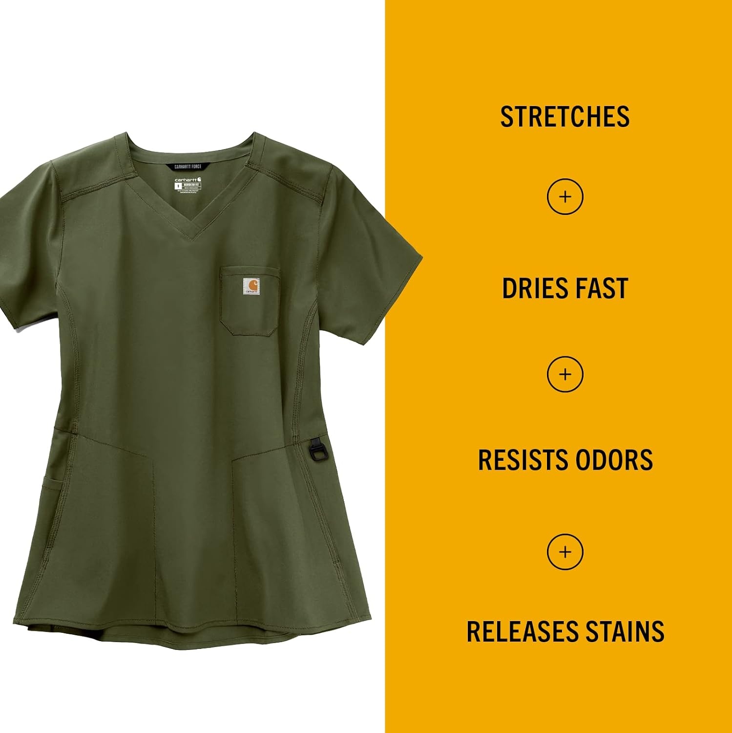 image:imageCarhartt Scrubs C12610 Womens Force CrossFlex Modern Fit Chest PockeBasil