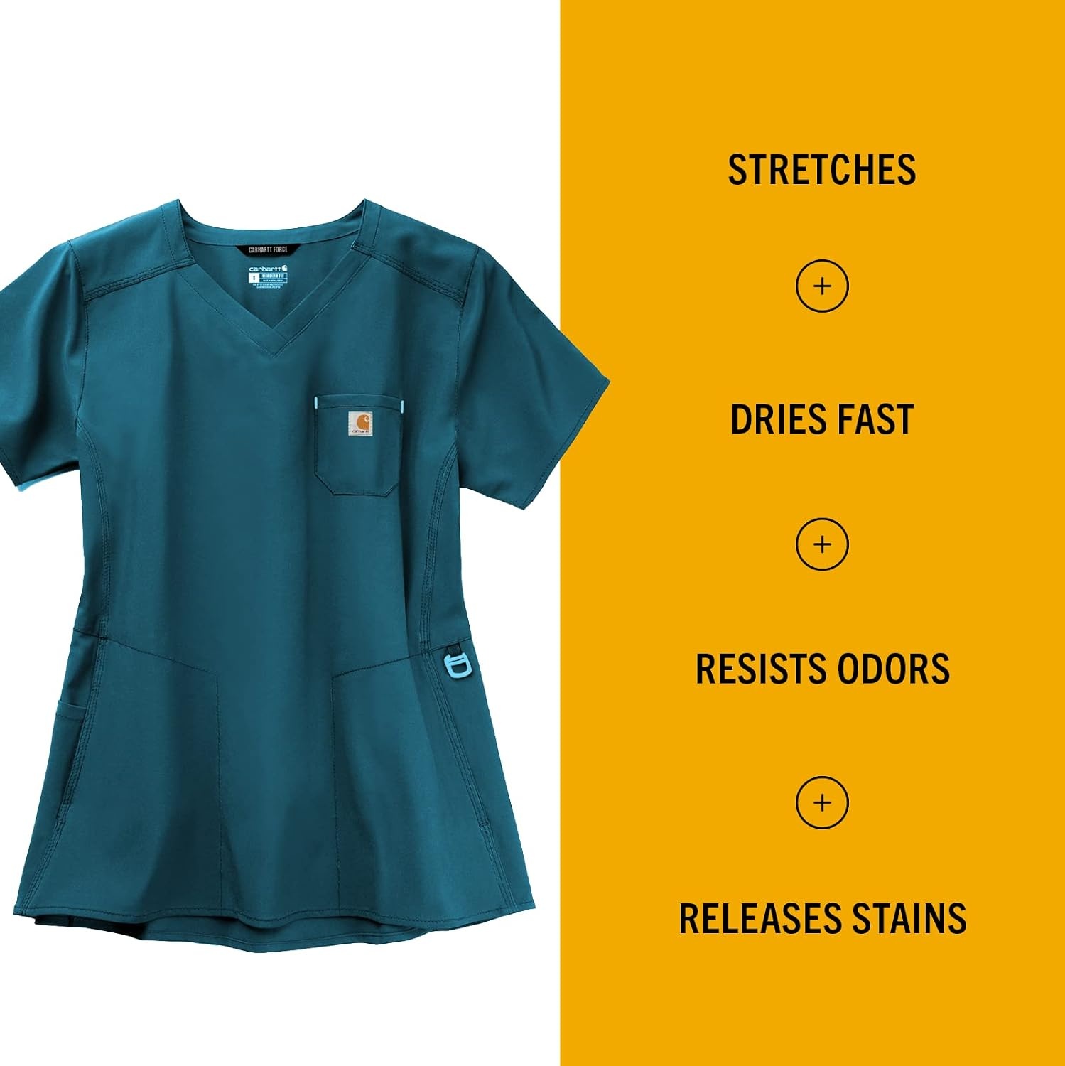 image:imageCarhartt Scrubs C12610 Womens Force CrossFlex Modern Fit Chest PockeCaribbean