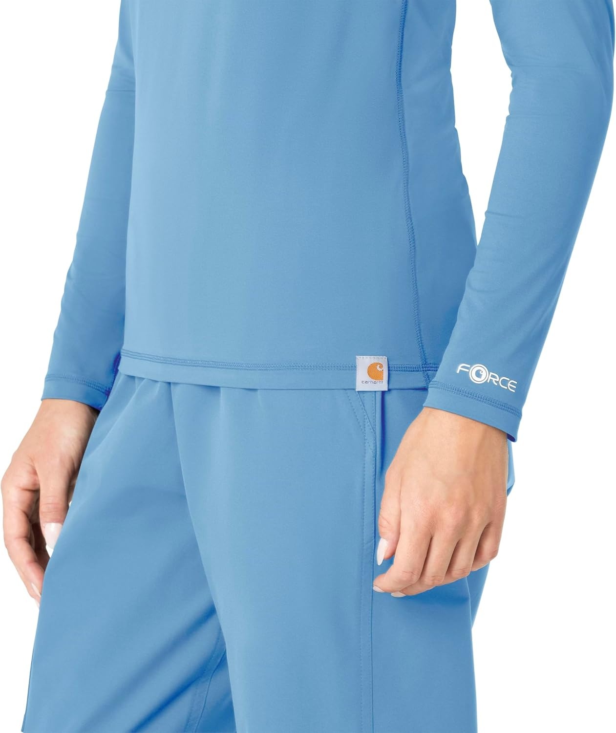 image:imageCarhartt Scrubs C31002 Womens Force Modern Fit Long Sleeve TeeAzure Blue