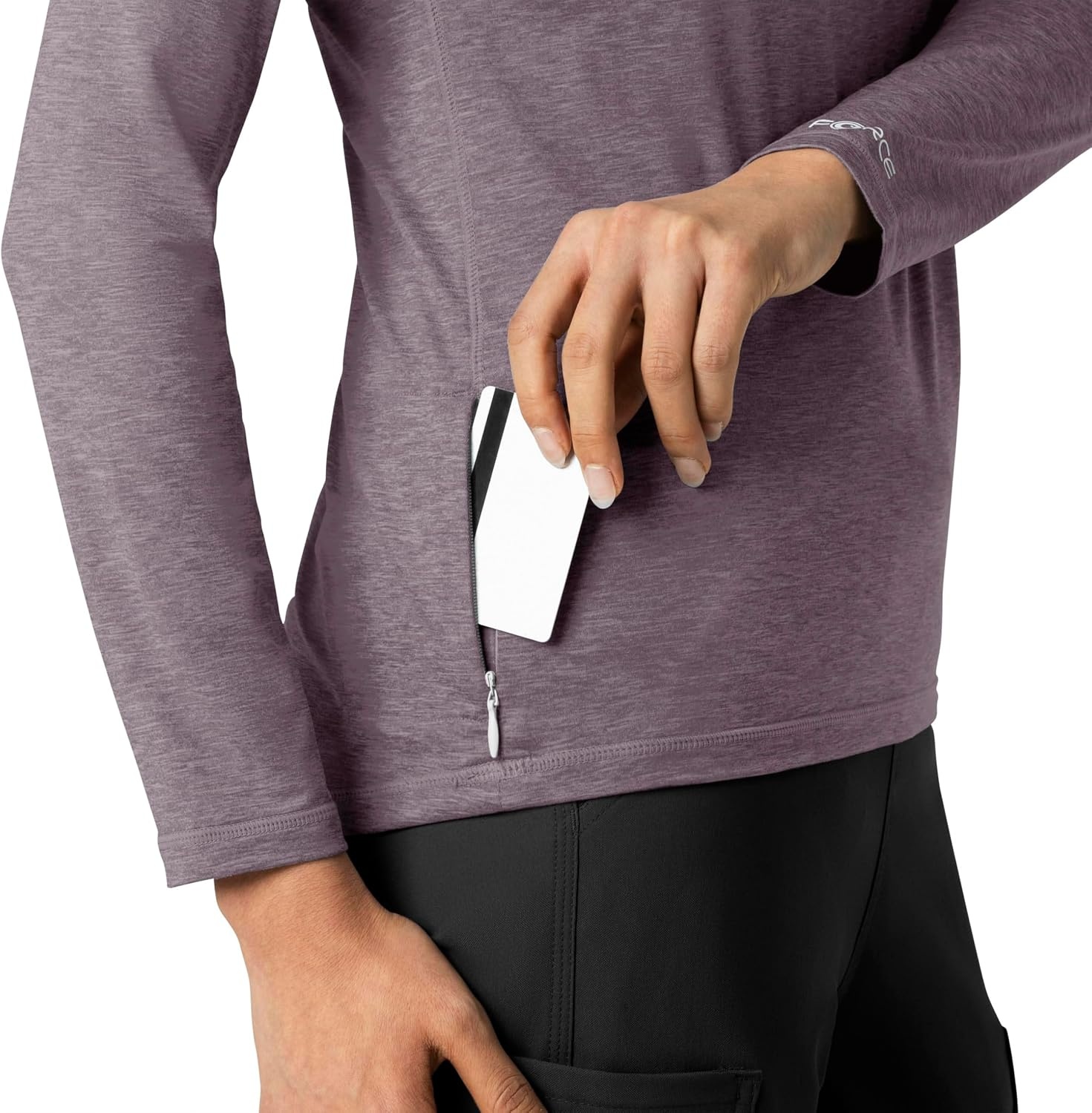 image:imageCarhartt Scrubs C31002 Womens Force Modern Fit Long Sleeve TeeBlack Plum Heather