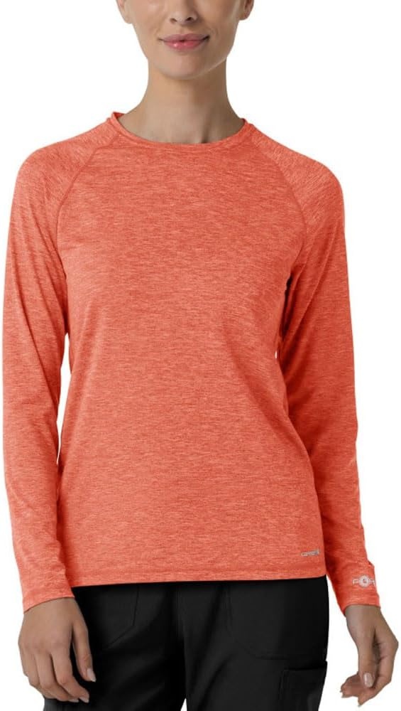 image:imageCarhartt Scrubs C31002 Womens Force Modern Fit Long Sleeve TeeDusty Cedar Heather