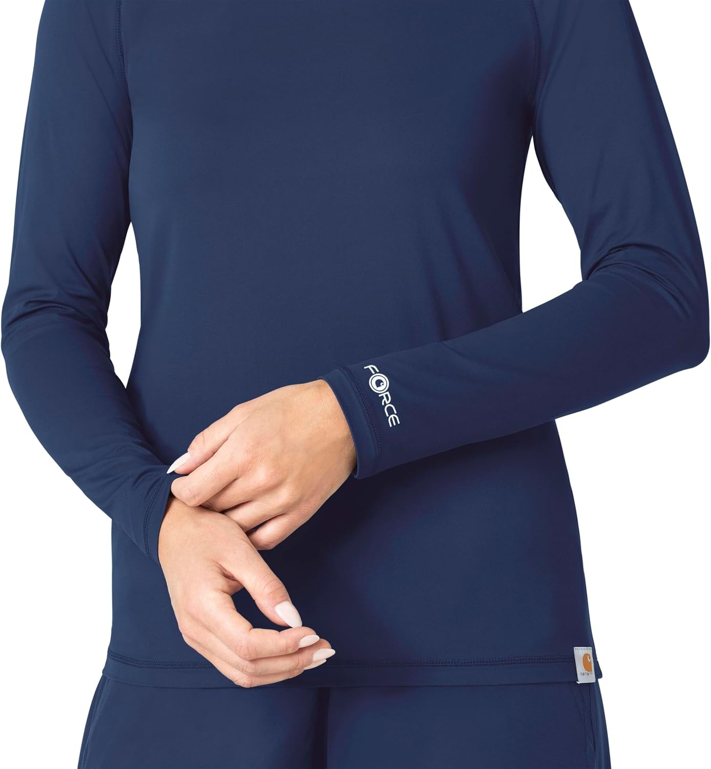 image:imageCarhartt Scrubs C31002 Womens Force Modern Fit Long Sleeve TeeNavy