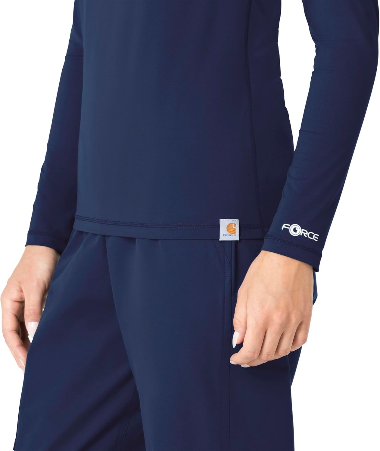 image:imageCarhartt Scrubs C31002 Womens Force Modern Fit Long Sleeve TeeNavy