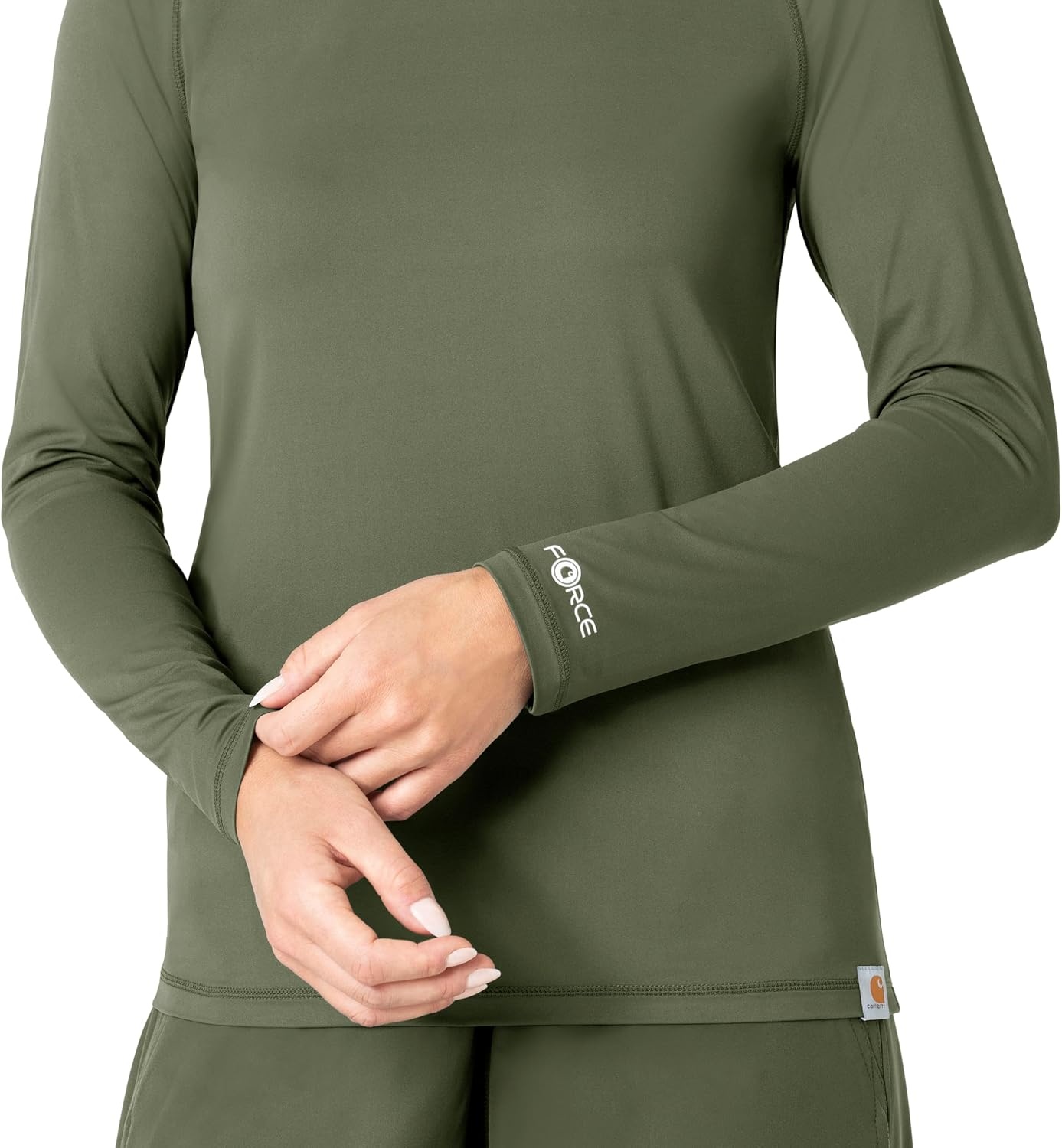 image:imageCarhartt Scrubs C31002 Womens Force Modern Fit Long Sleeve TeeOlive