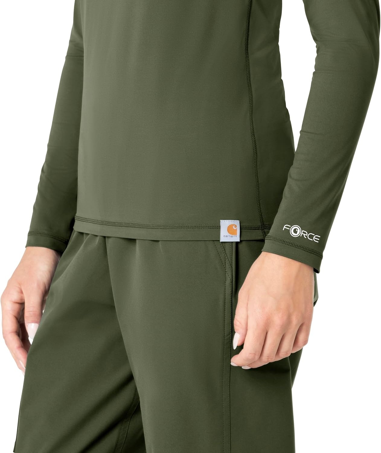 image:imageCarhartt Scrubs C31002 Womens Force Modern Fit Long Sleeve TeeOlive