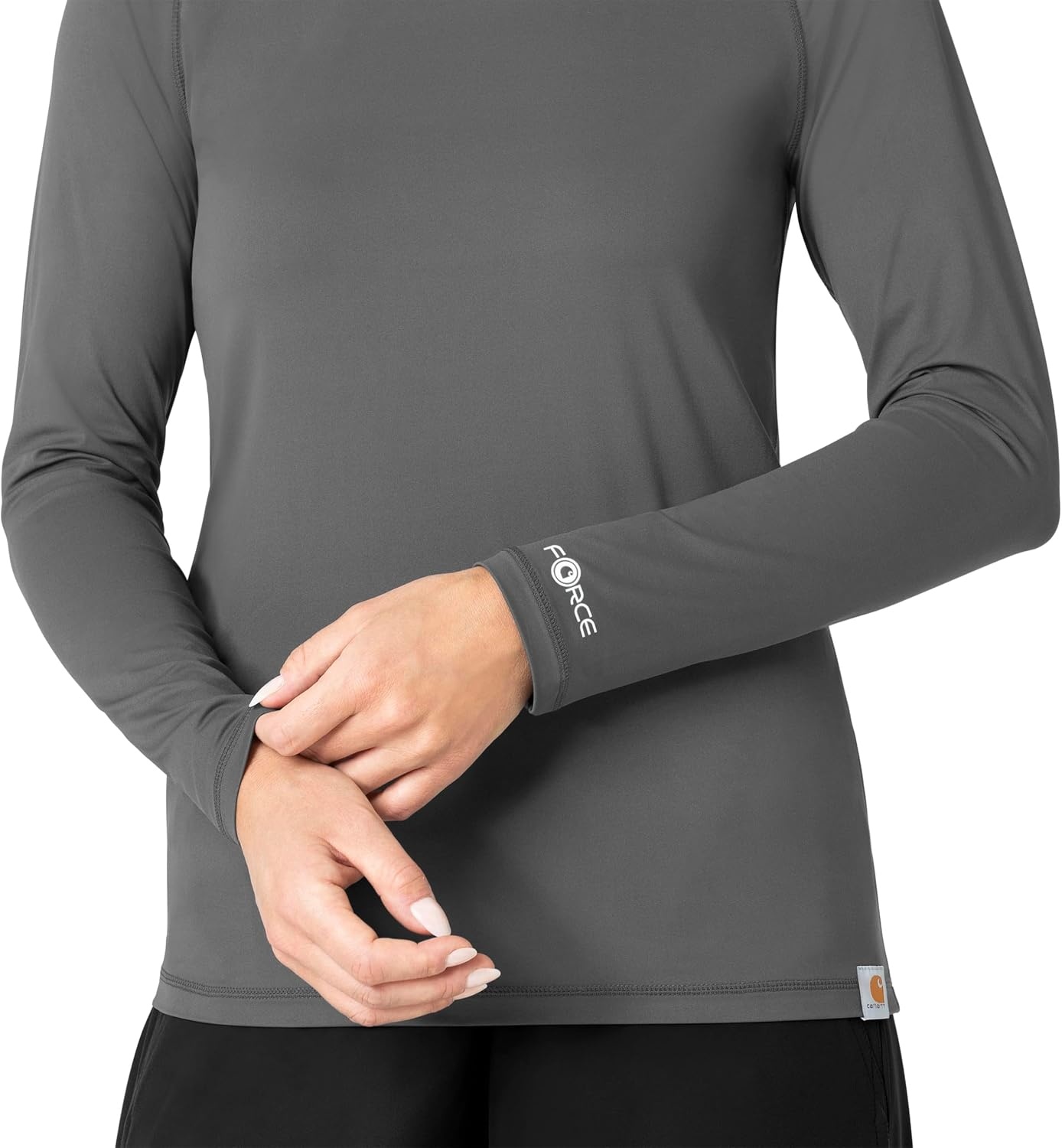 image:imageCarhartt Scrubs C31002 Womens Force Modern Fit Long Sleeve TeePewter