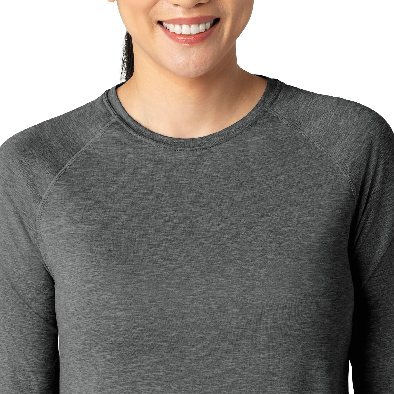 image:imageCarhartt Scrubs C31002 Womens Force Modern Fit Long Sleeve TeePewter Heather