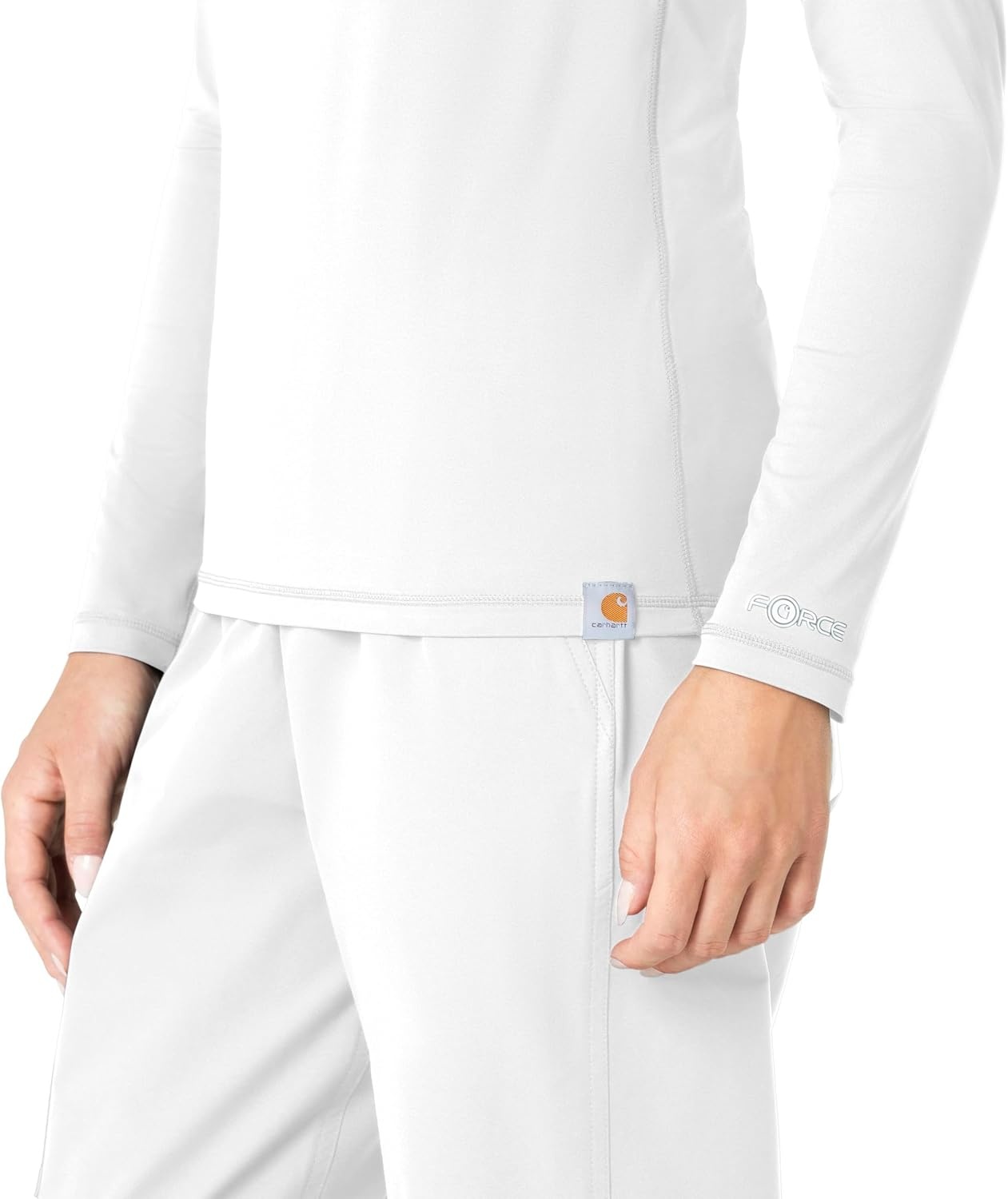 image:imageCarhartt Scrubs C31002 Womens Force Modern Fit Long Sleeve TeeWhite