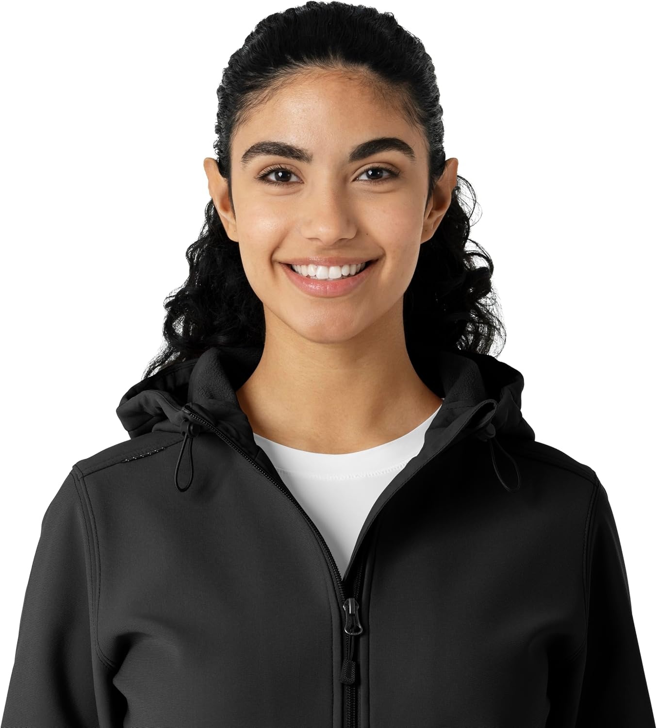 image:imageCarhartt Scrubs C85023 Womens Rugged Flex Modern Fit Bonded Fleece HoBlack