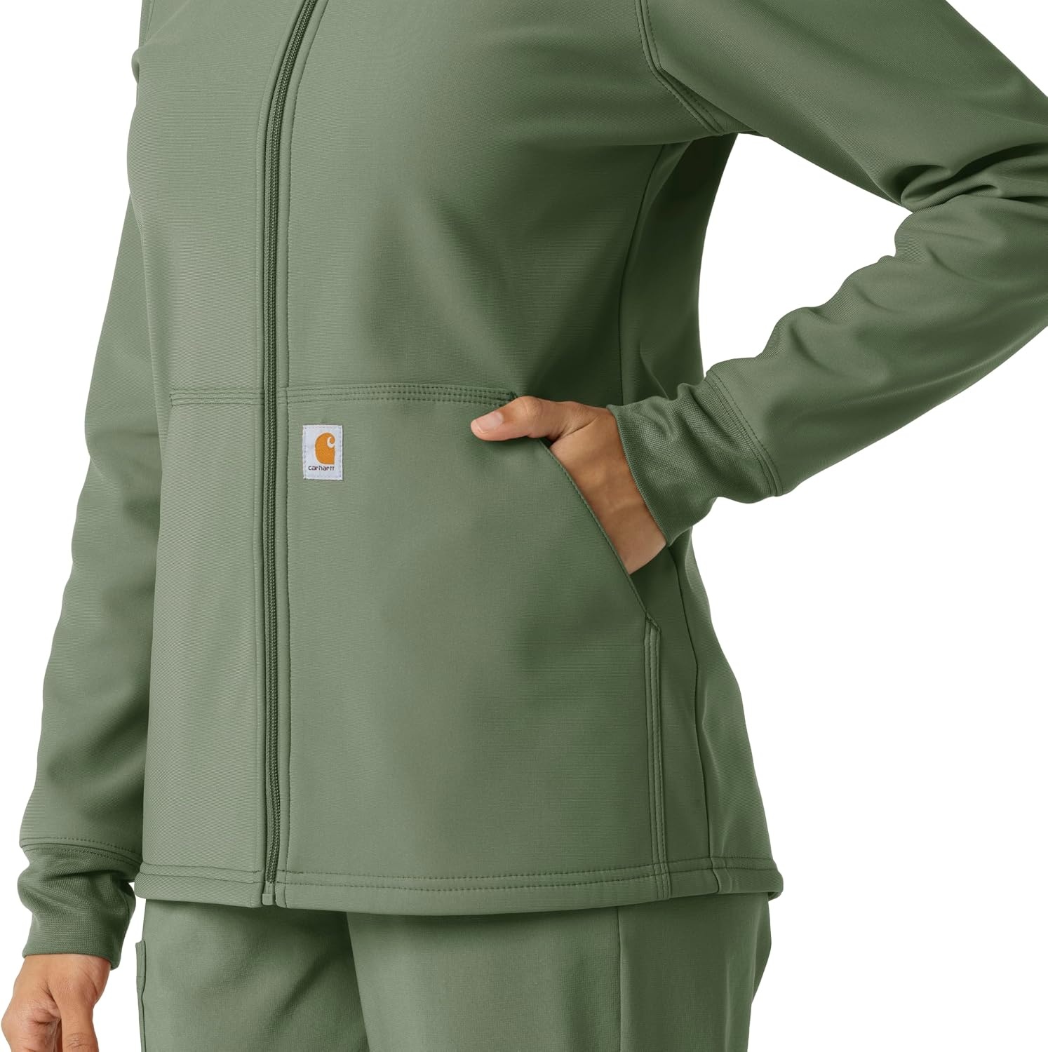 image:imageCarhartt Scrubs C85023 Womens Rugged Flex Modern Fit Bonded Fleece HoOlive