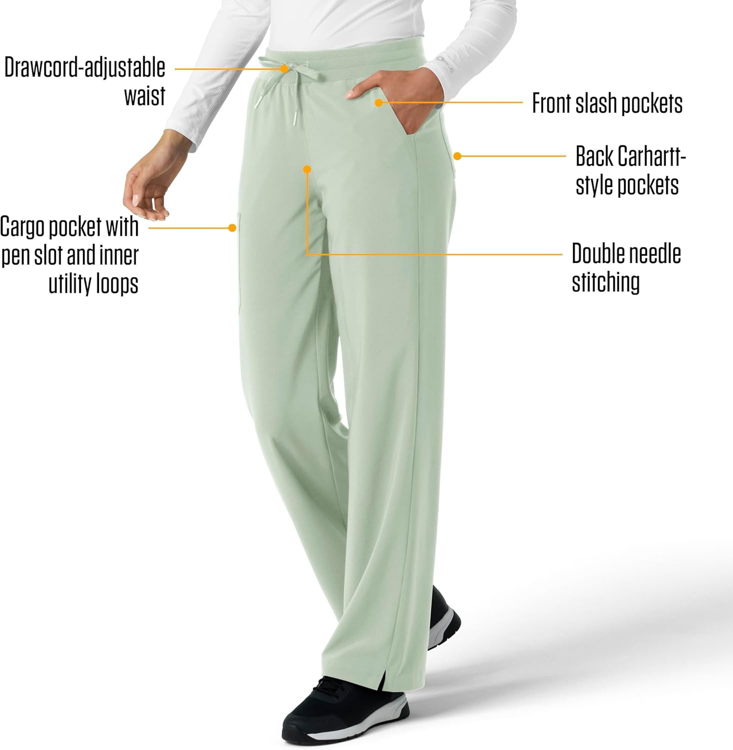 image:imageCarhartt Scrubs for Women Force CrossFlex Boot Cut Pants with 6 PocketsBig Sky