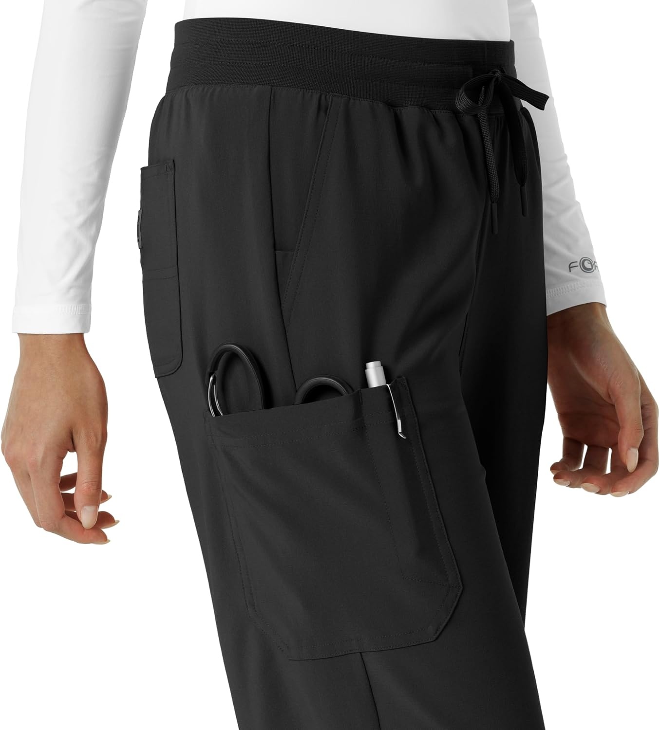image:imageCarhartt Scrubs for Women Force CrossFlex Boot Cut Pants with 6 PocketsBlack