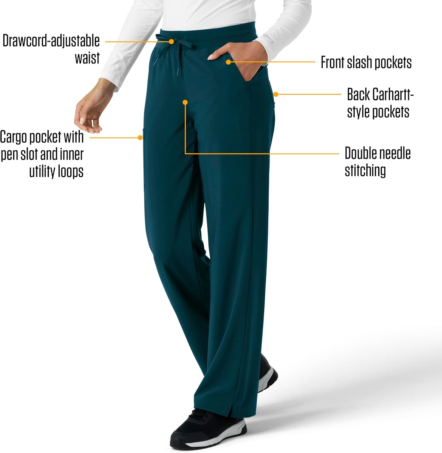 image:imageCarhartt Scrubs for Women Force CrossFlex Boot Cut Pants with 6 PocketsCaribbean