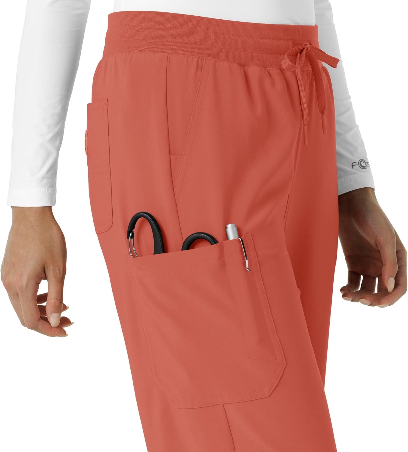 image:imageCarhartt Scrubs for Women Force CrossFlex Boot Cut Pants with 6 PocketsDusty Cedar