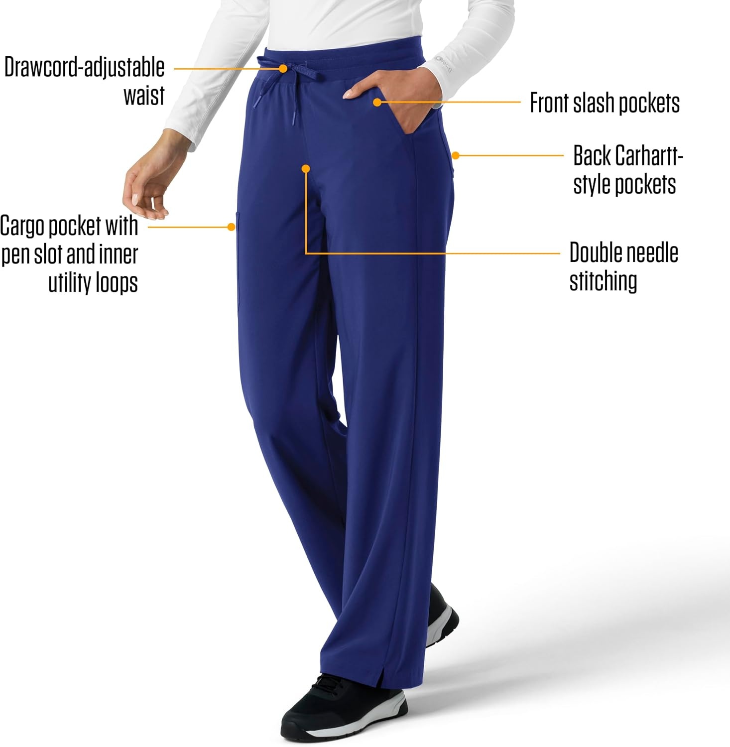 image:imageCarhartt Scrubs for Women Force CrossFlex Boot Cut Pants with 6 PocketsGalaxy Blue