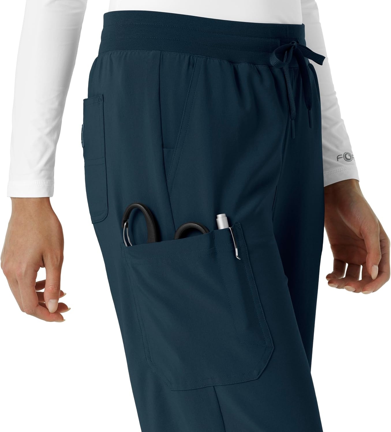 image:imageCarhartt Scrubs for Women Force CrossFlex Boot Cut Pants with 6 PocketsNavy